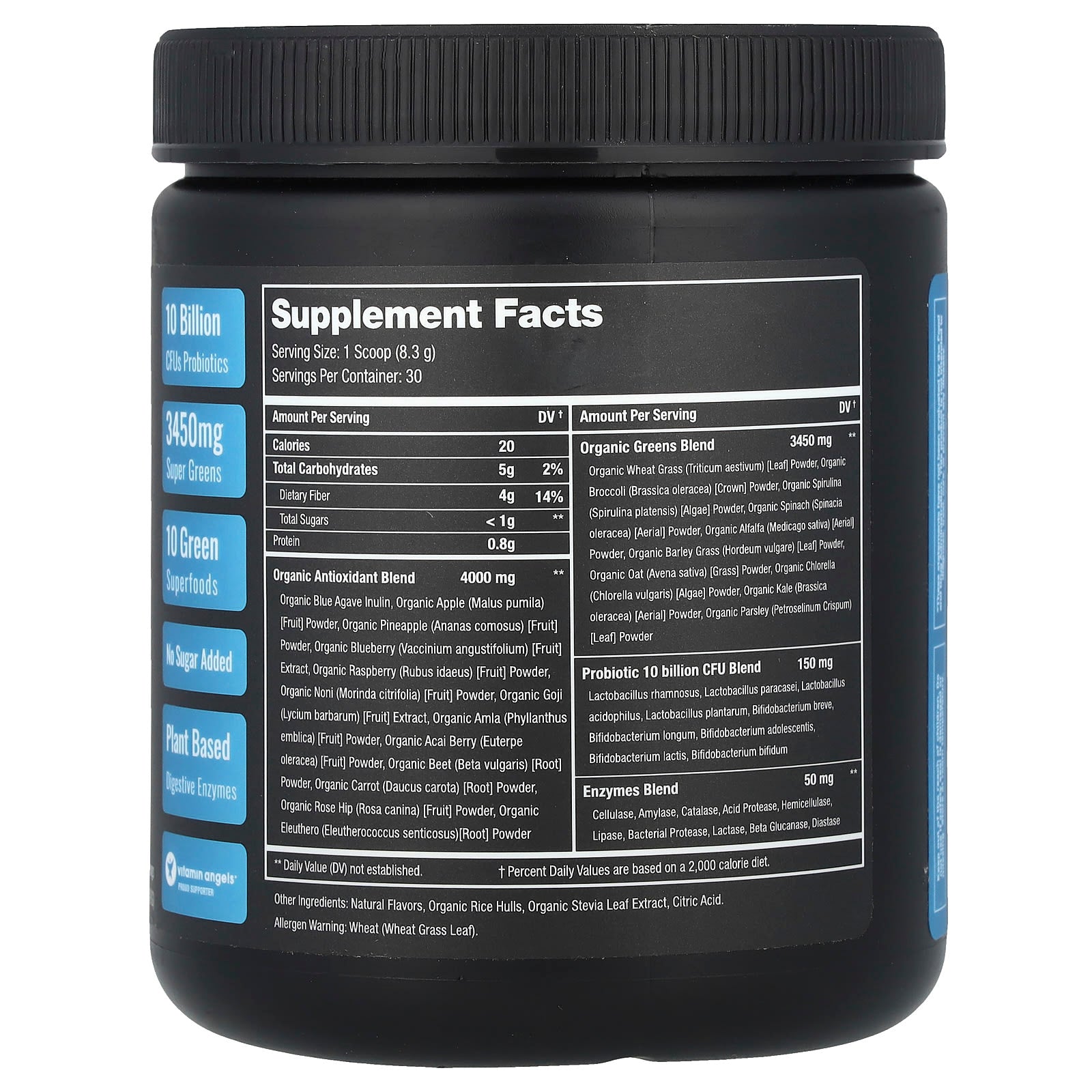 NutraChamps, Super Greens, With Superfoods, Probiotics & Enzymes, Tropical, 8.87 oz (249 g) - Image 2