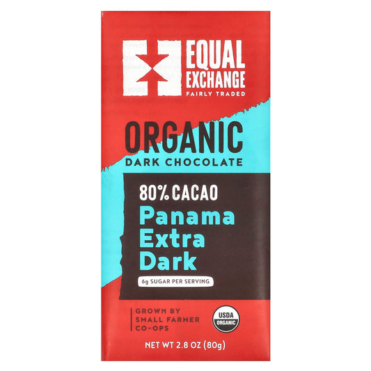 Panama Extra Dark Organic Chocolate Bars by Equal Exchange 80% Cacao - Image 1