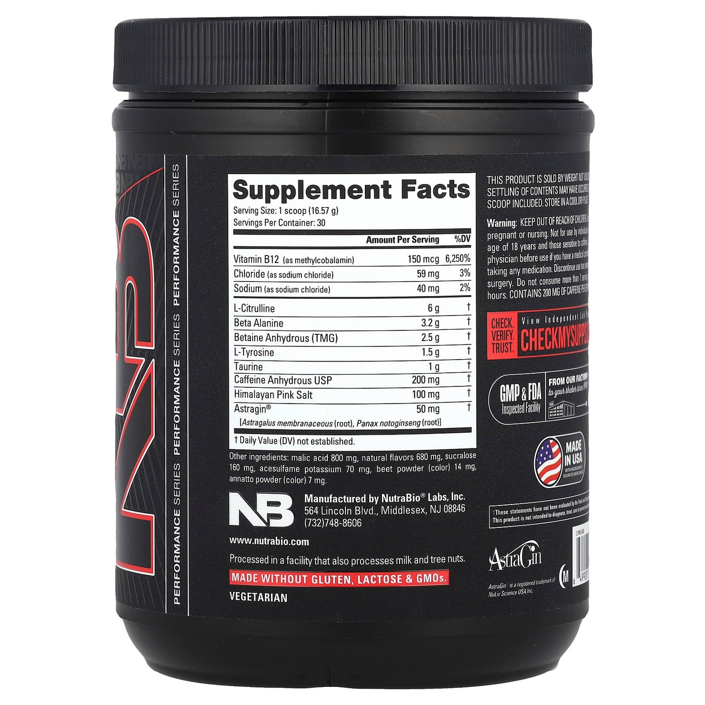 NutraBio, Base Pre-Workout, Fruit Punch, 1.1 lb (497 g) - Image 2