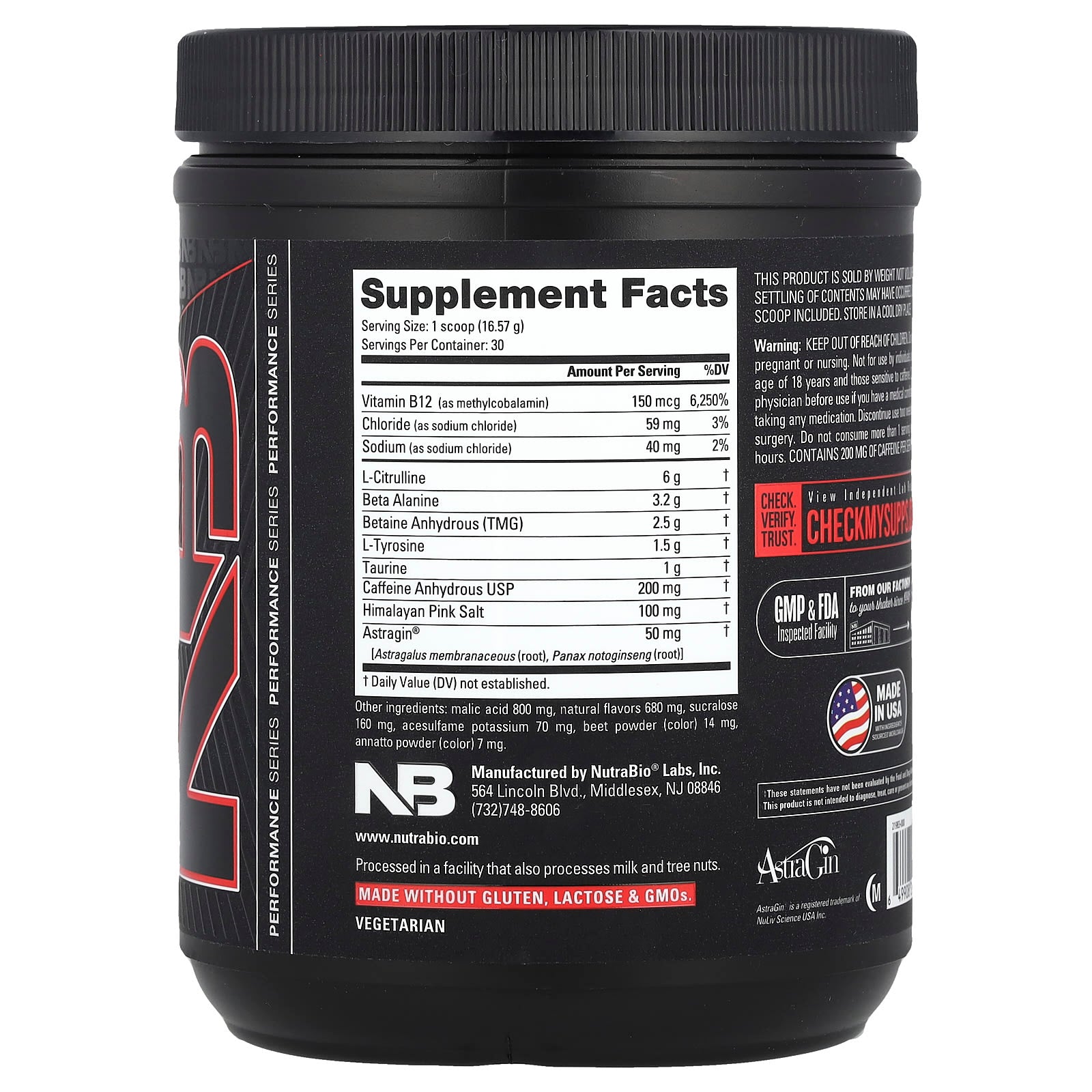 NutraBio, Base Pre-Workout, Fruit Punch, 1.1 lb (497 g) - Image 2