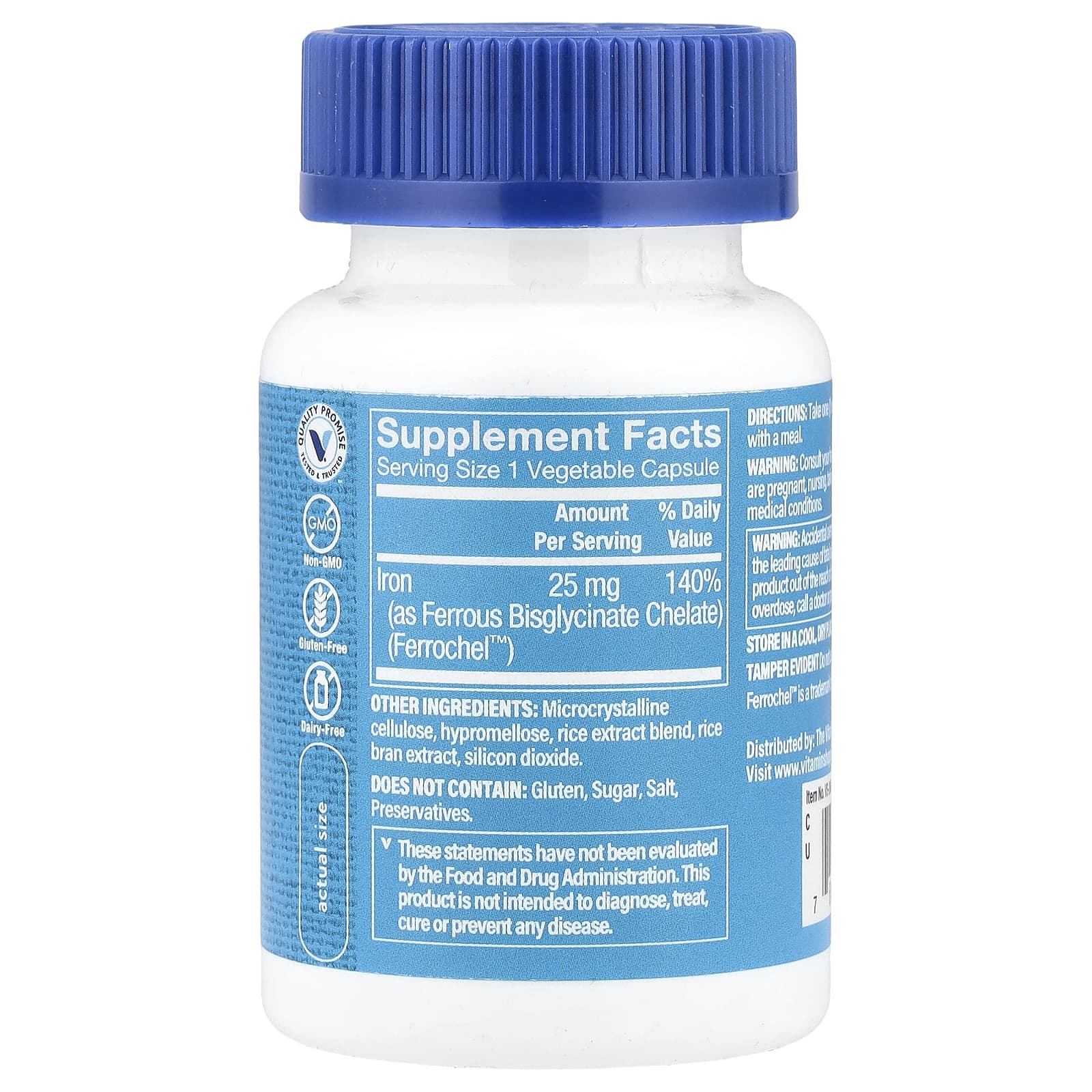 The Vitamin Shoppe, Comfort Iron®, 25 mg , 90 Vegetable Capsules - Image 2