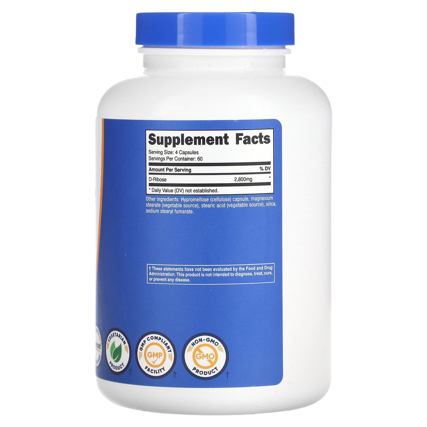 Nutricost, D-Ribose, 240 Capsules (700 mg per Capsule) - Image 2