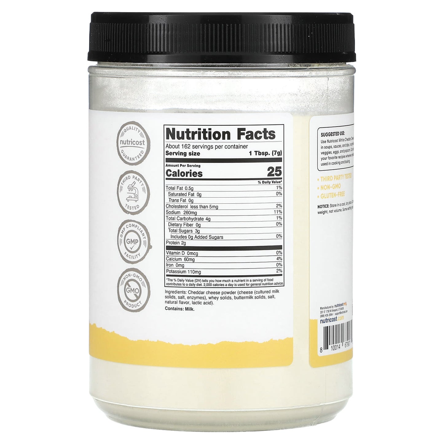 Nutricost, Pantry,  White Cheddar Cheese Powder, 40.5 oz (1,134 g) - Image 2