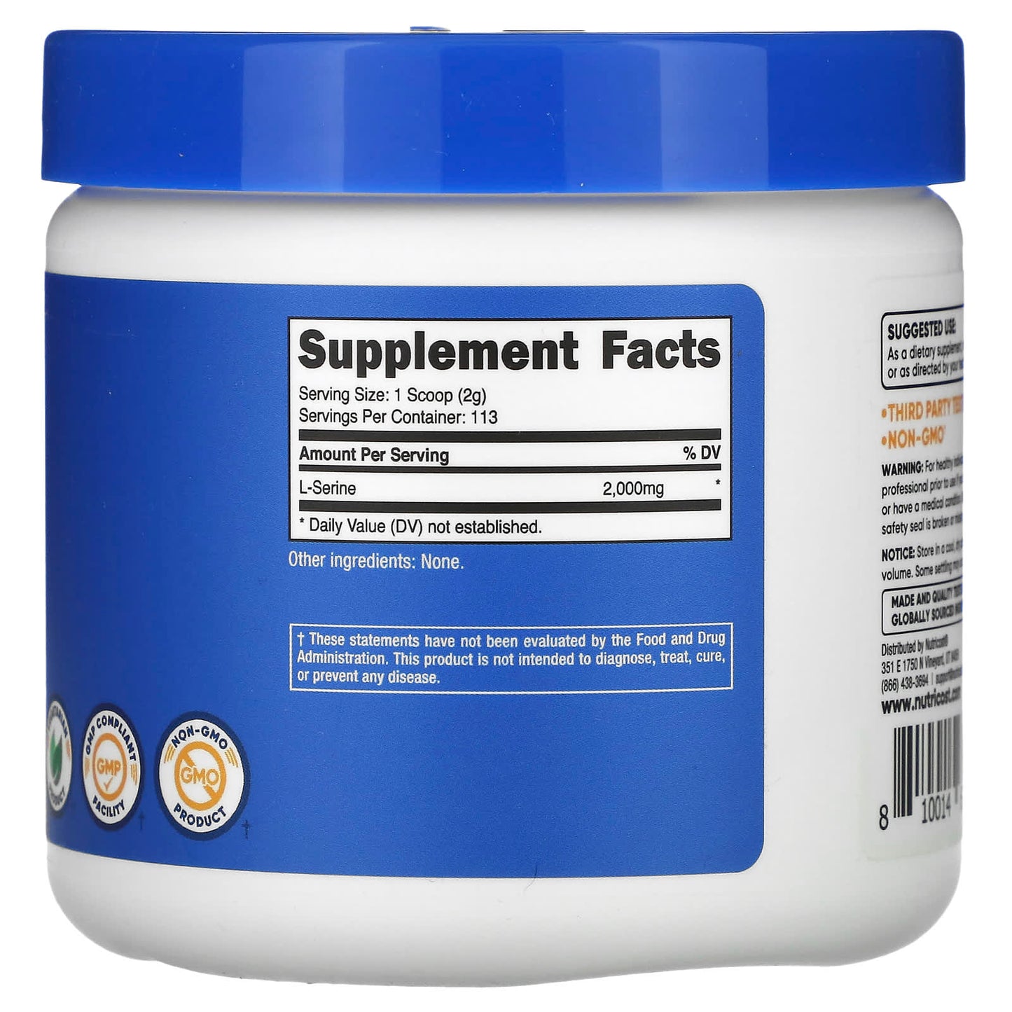 Nutricost, L-Serine Powder, Unflavored, 8 oz (227 g) - Image 2