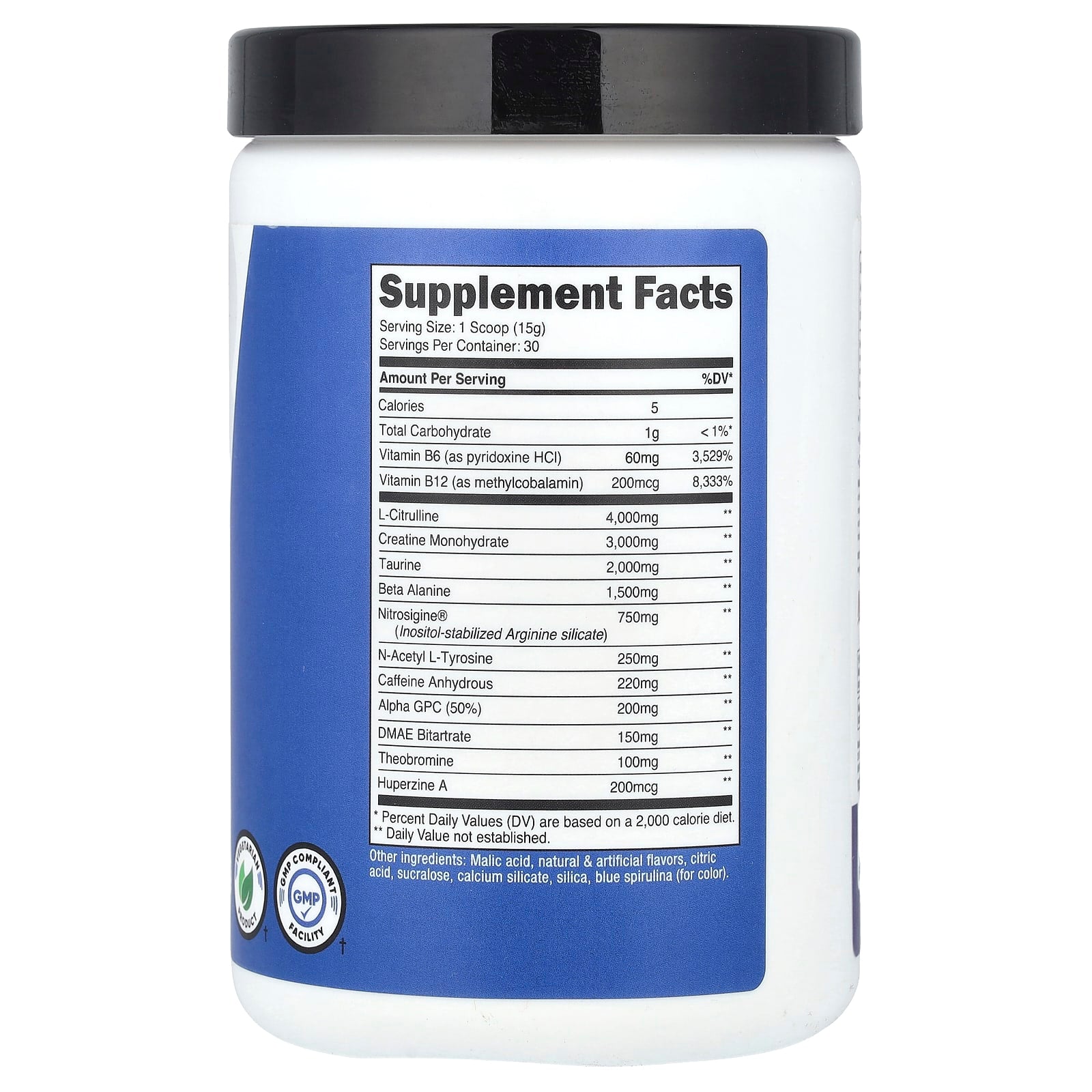Nutricost, Performance, Pre-C, Pre-Workout Complex With Creatine, Blue Raspberry, 1 lb (450 g) - Image 2