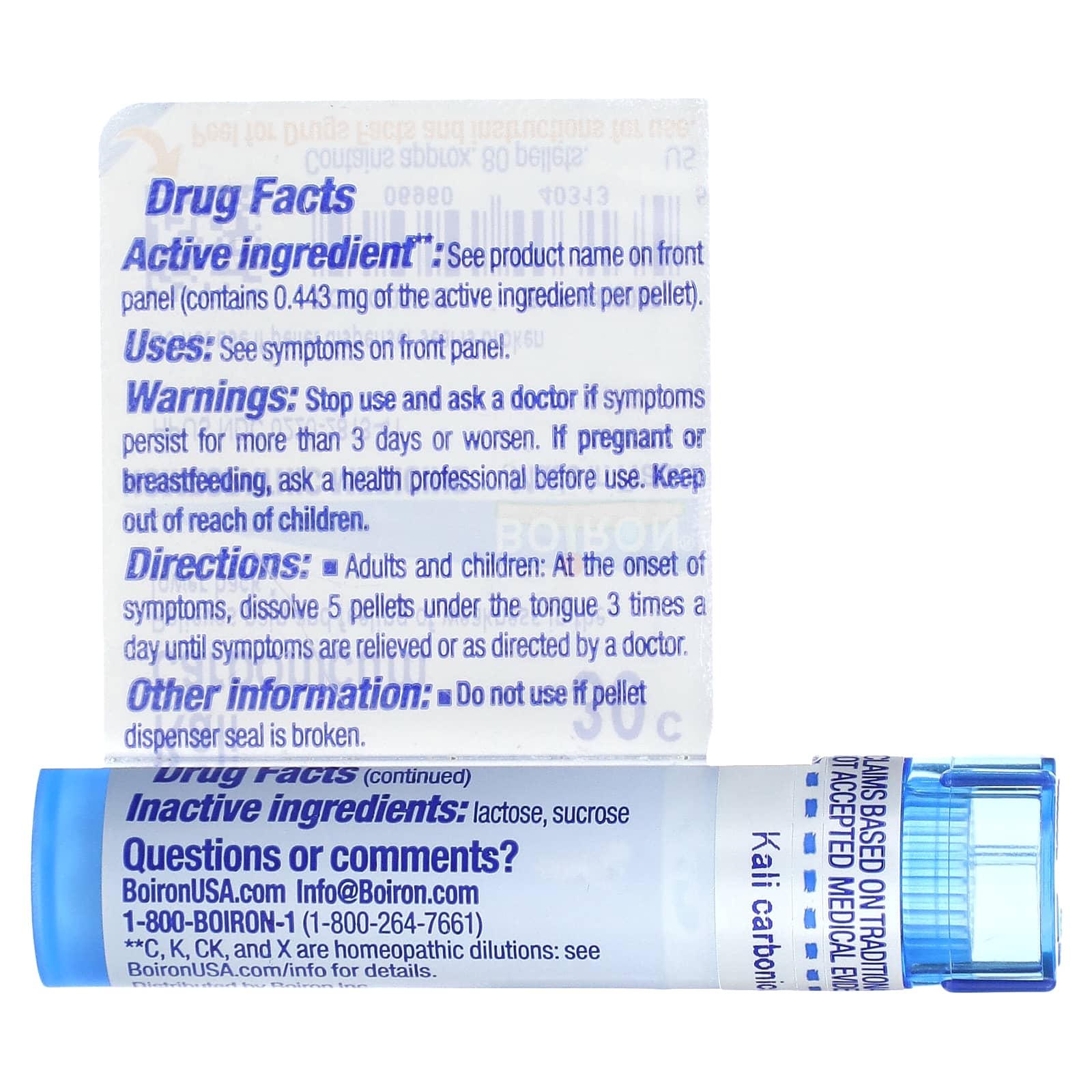 Boiron Kali Carbonicum 30C Homeopathic Pain Relief Pellets - Image 2