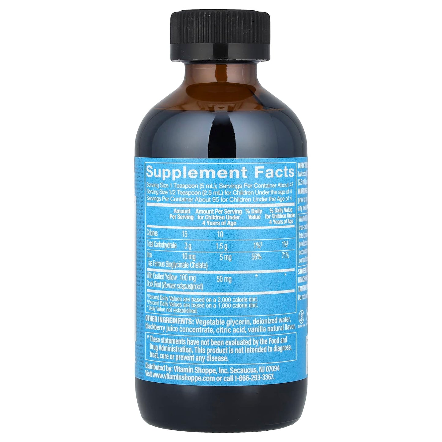 The Vitamin Shoppe, Liquid Iron, Blackberry Vanilla , 8 fl oz (236.5 ml)