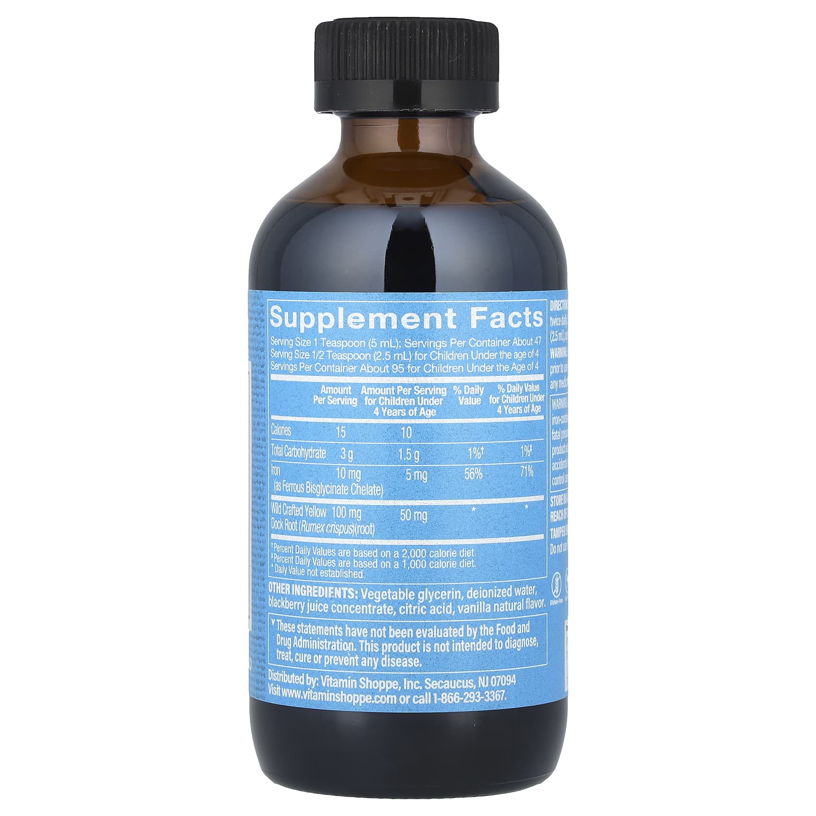 The Vitamin Shoppe, Liquid Iron, Blackberry Vanilla , 8 fl oz (236.5 ml)