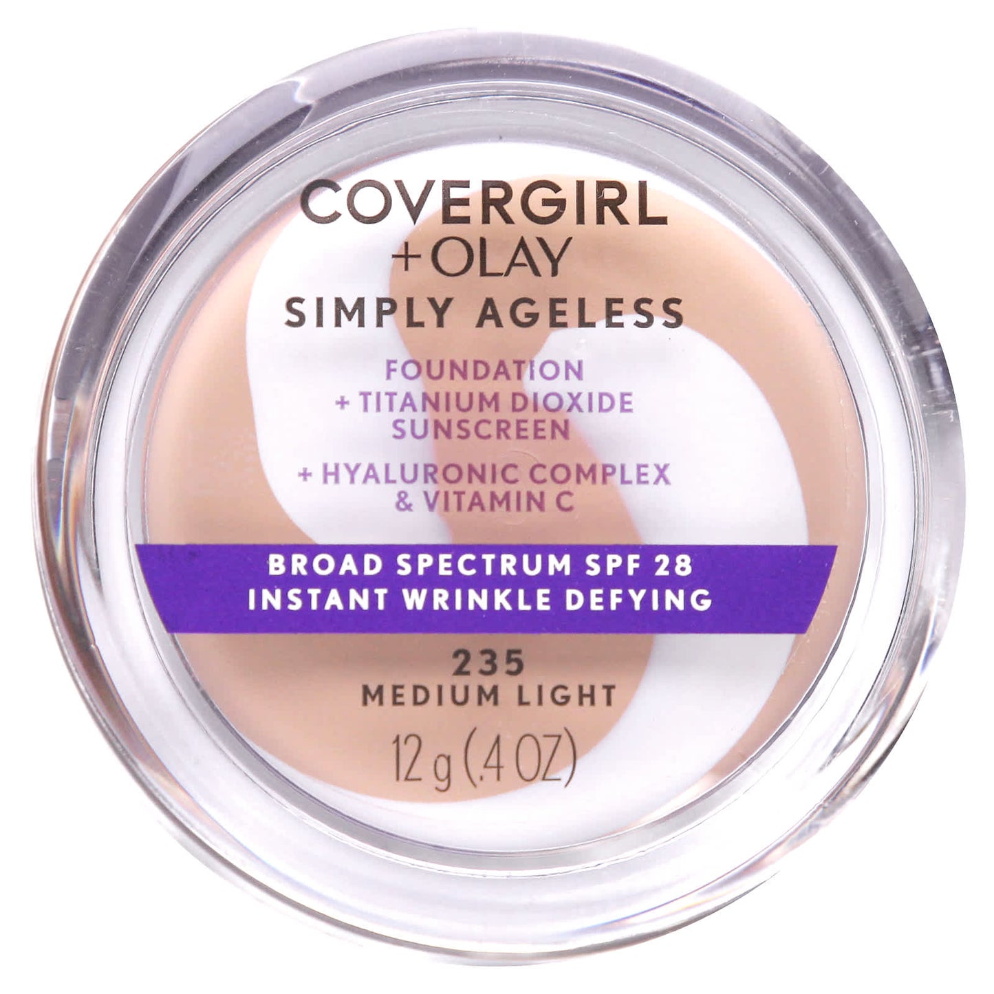 Covergirl Olay Simply Ageless Foundation, SPF 28, 235 Medium Light - Image 1