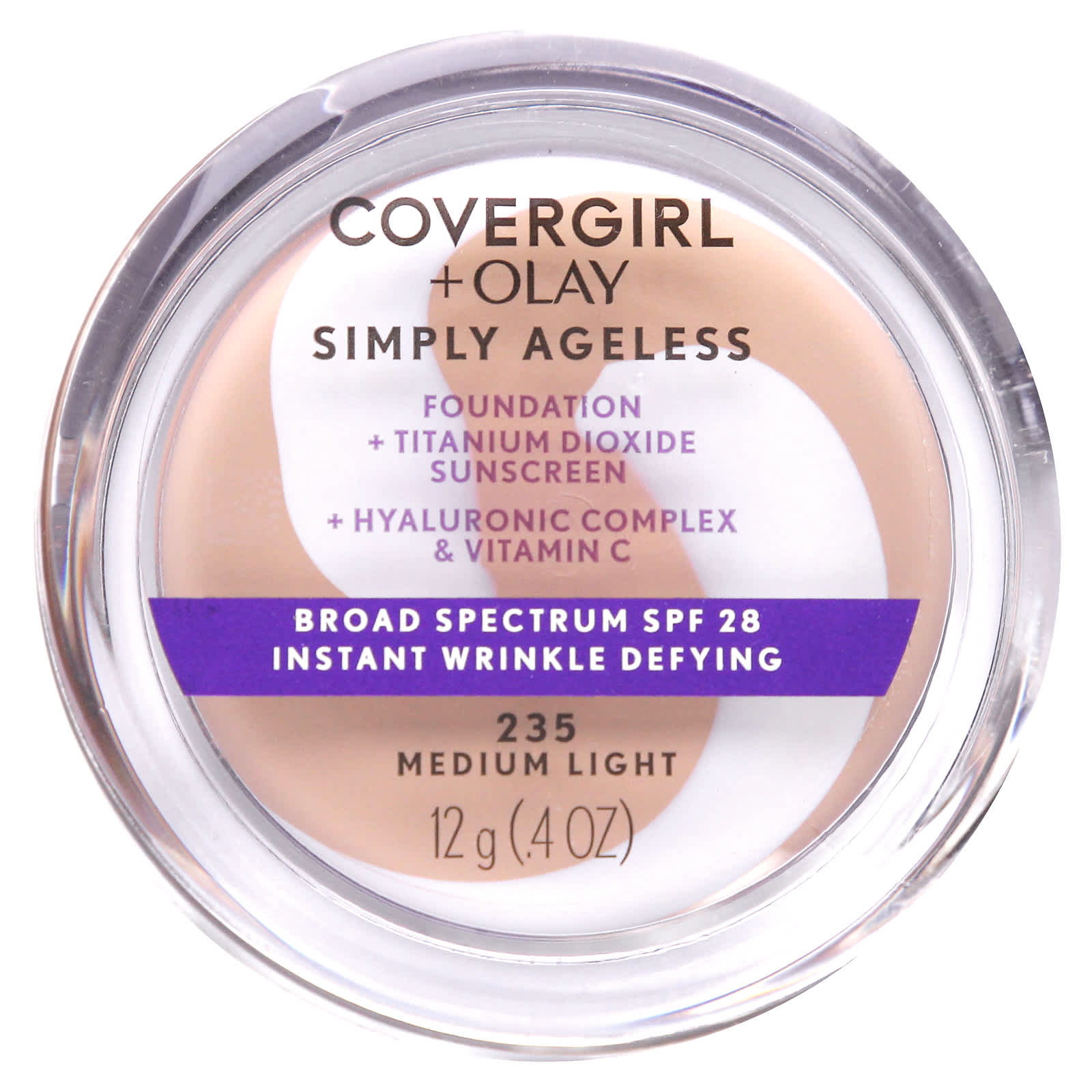 Covergirl Olay Simply Ageless Foundation, SPF 28, 235 Medium Light - Image 1