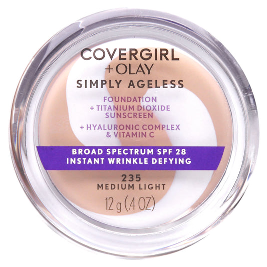 Covergirl Olay Simply Ageless Foundation, SPF 28, 235 Medium Light - Image 1