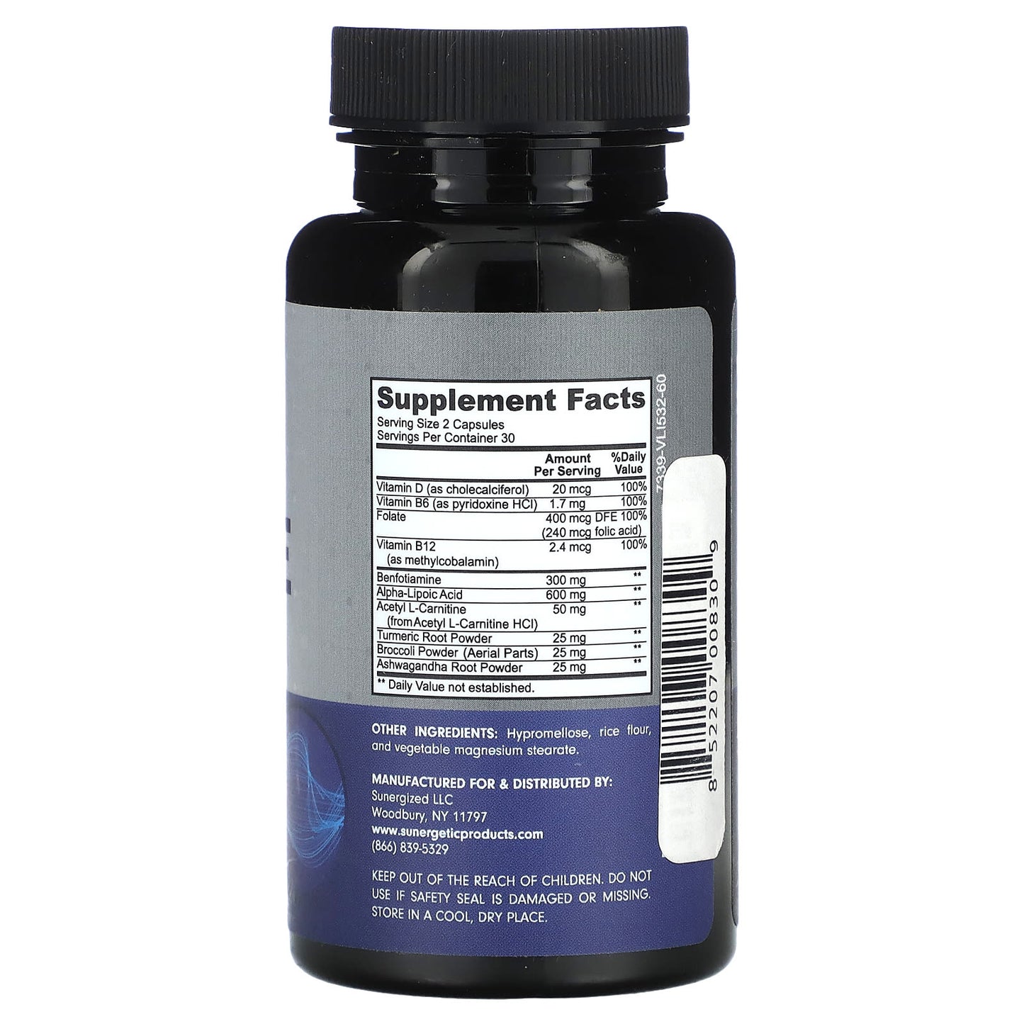 Sunergetic, Nerve Support , 60 Capsules - Image 2