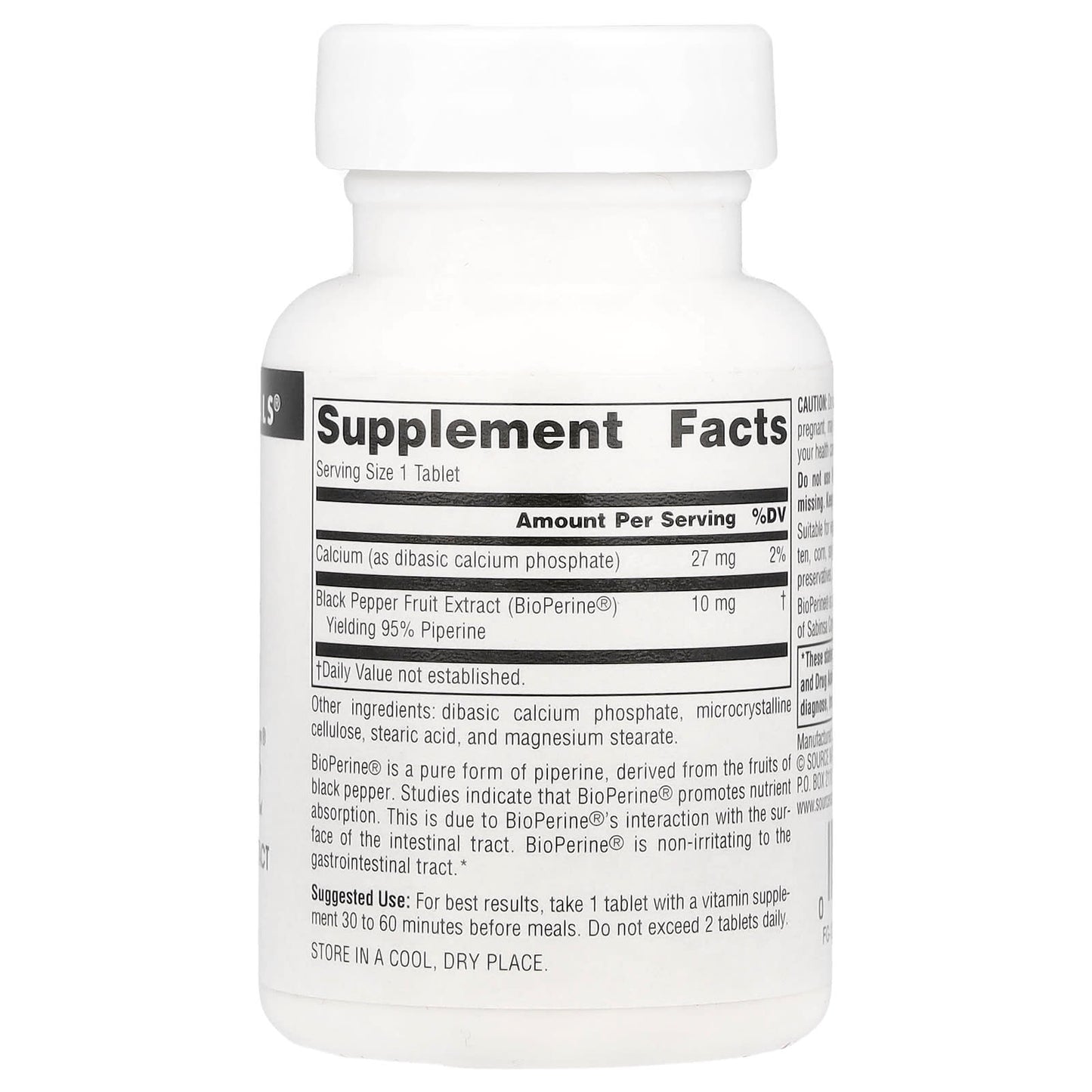 Source Naturals, BioPerine®, 60 Tablets - Image 2