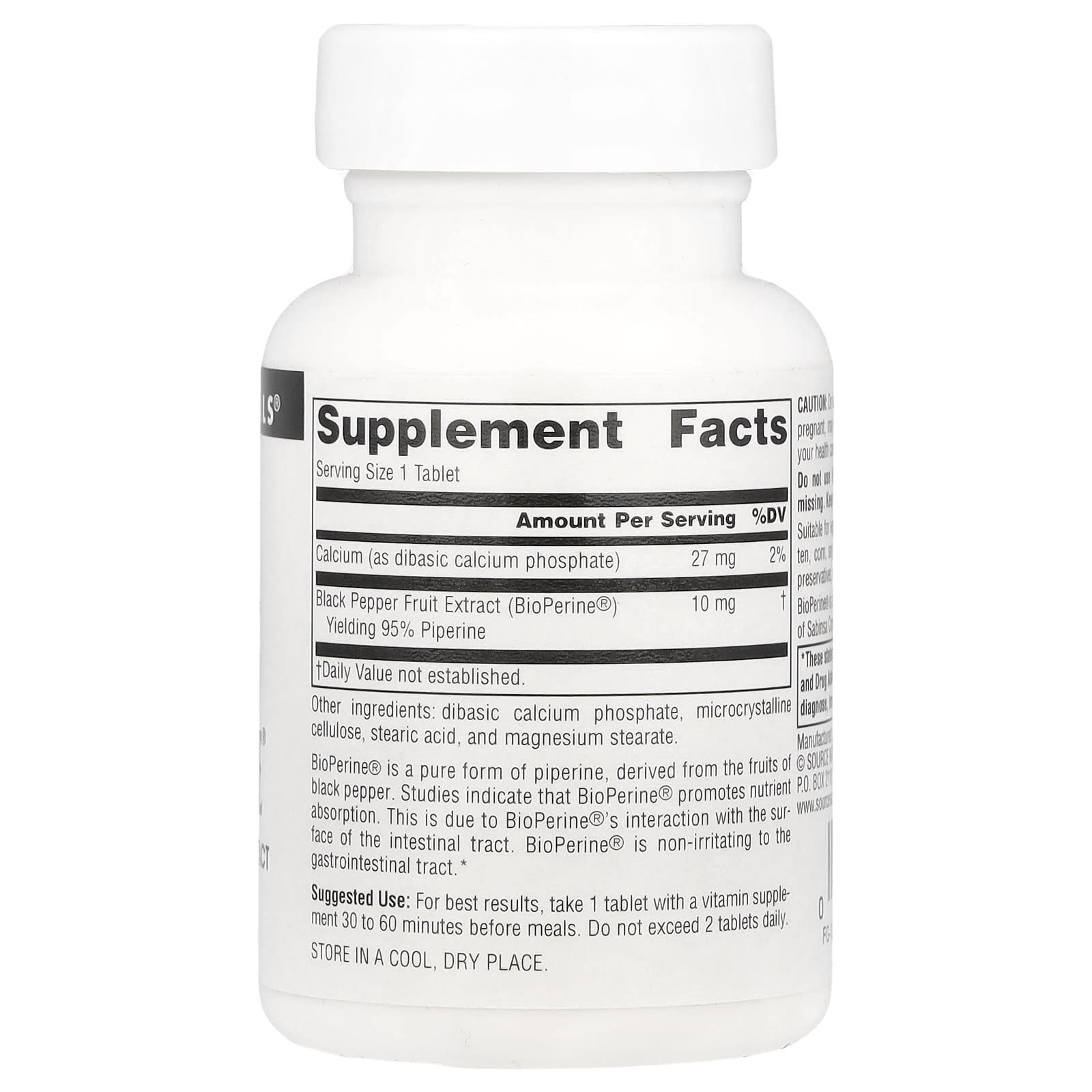 Source Naturals, BioPerine®, 60 Tablets - Image 2