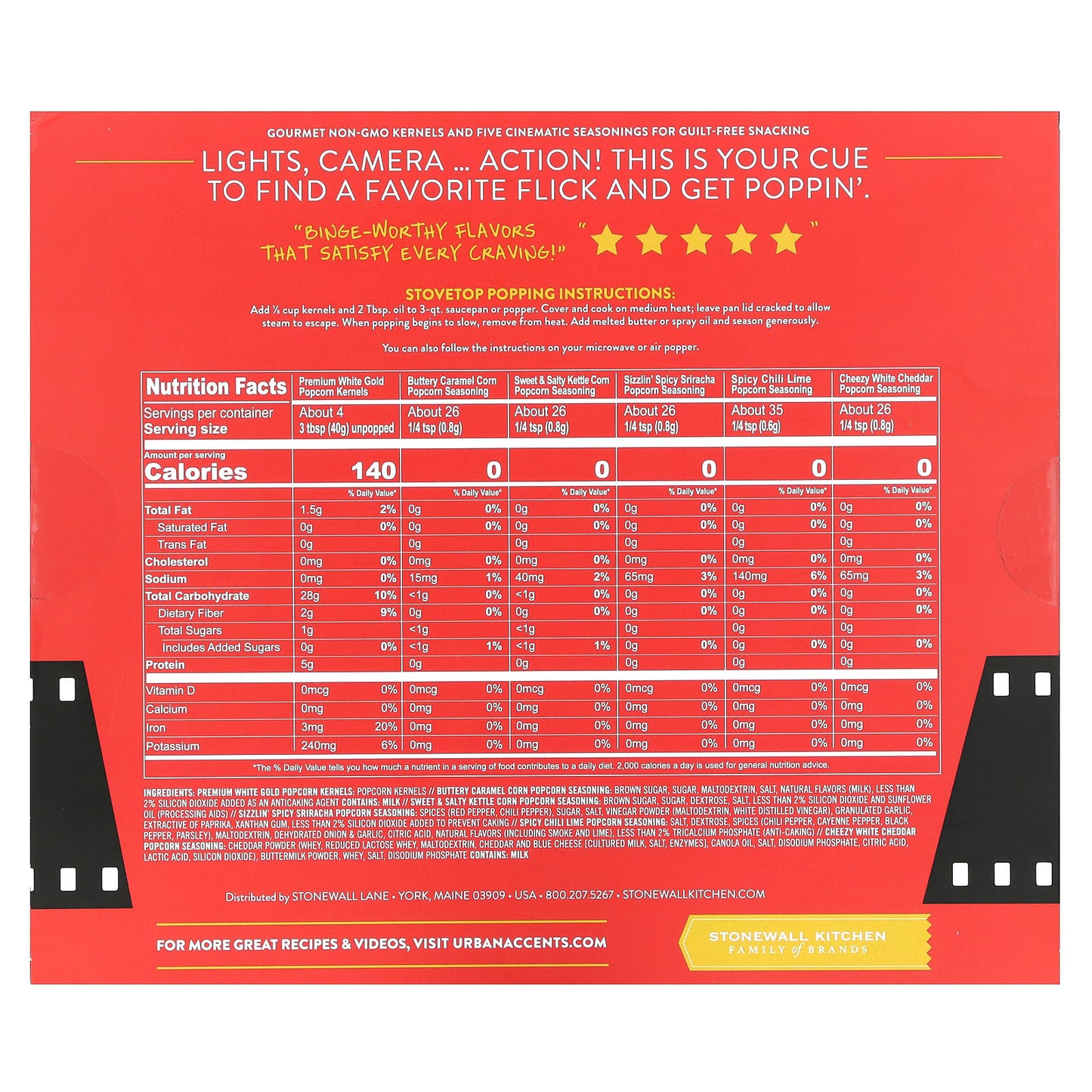Urban Accents, Box Office Hits, Popcorn Set, 8 Pieces - Image 2