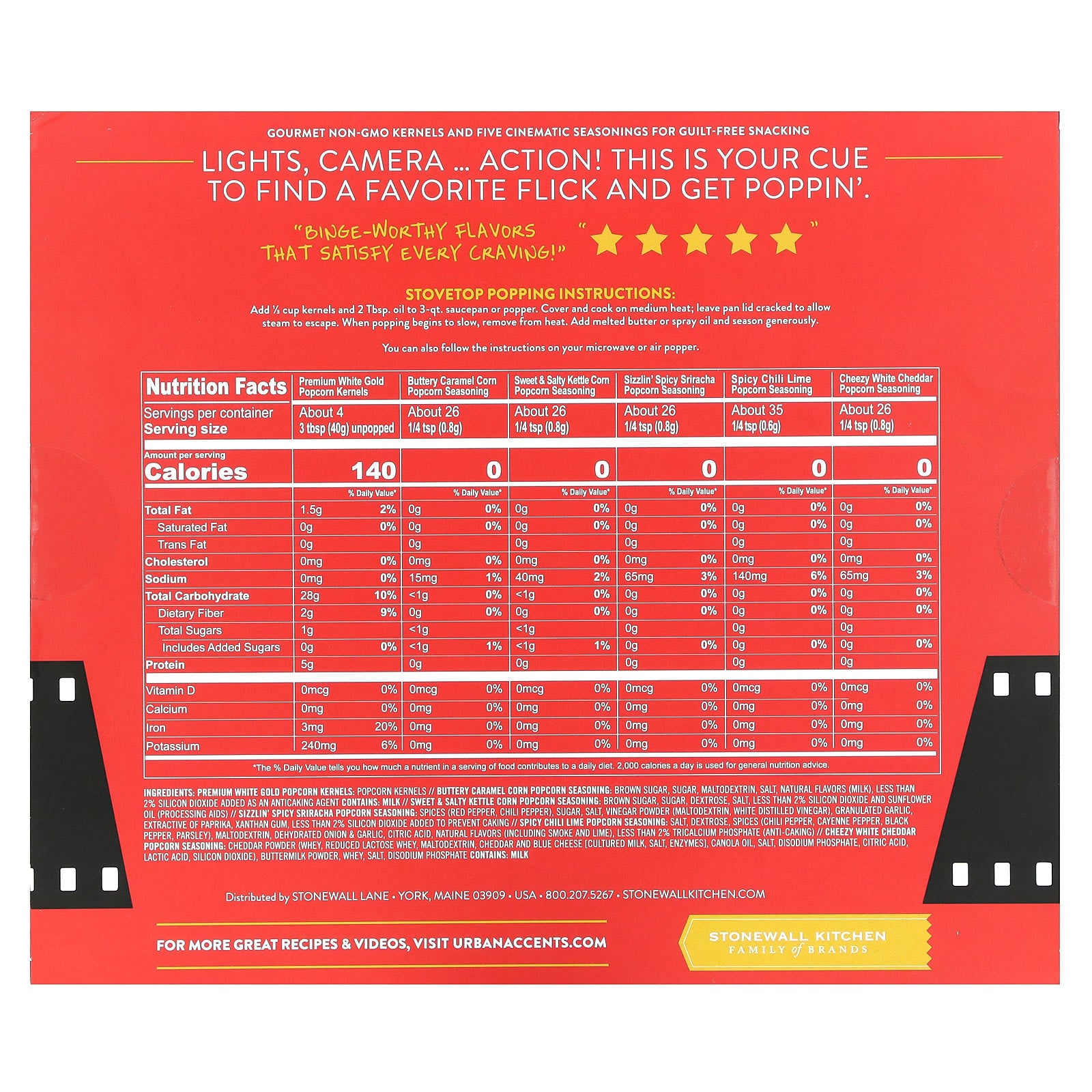 Urban Accents, Box Office Hits, Popcorn Set, 8 Pieces - Image 2