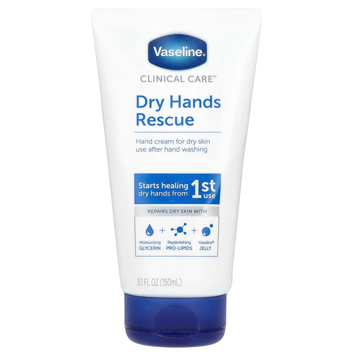 Vaseline, Clinical Care™, Dry Hands Rescue, Fragrance Free, 5.1 fl oz (150 ml) - Image 1