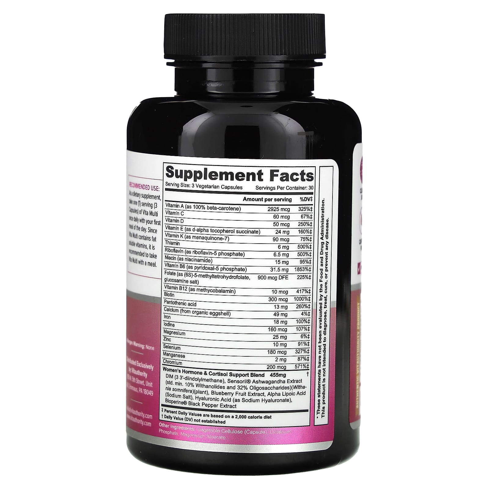 Vitauthority, Vita Multi, Women's Multivitamin, 90 Vegetarian Capsules - Image 2