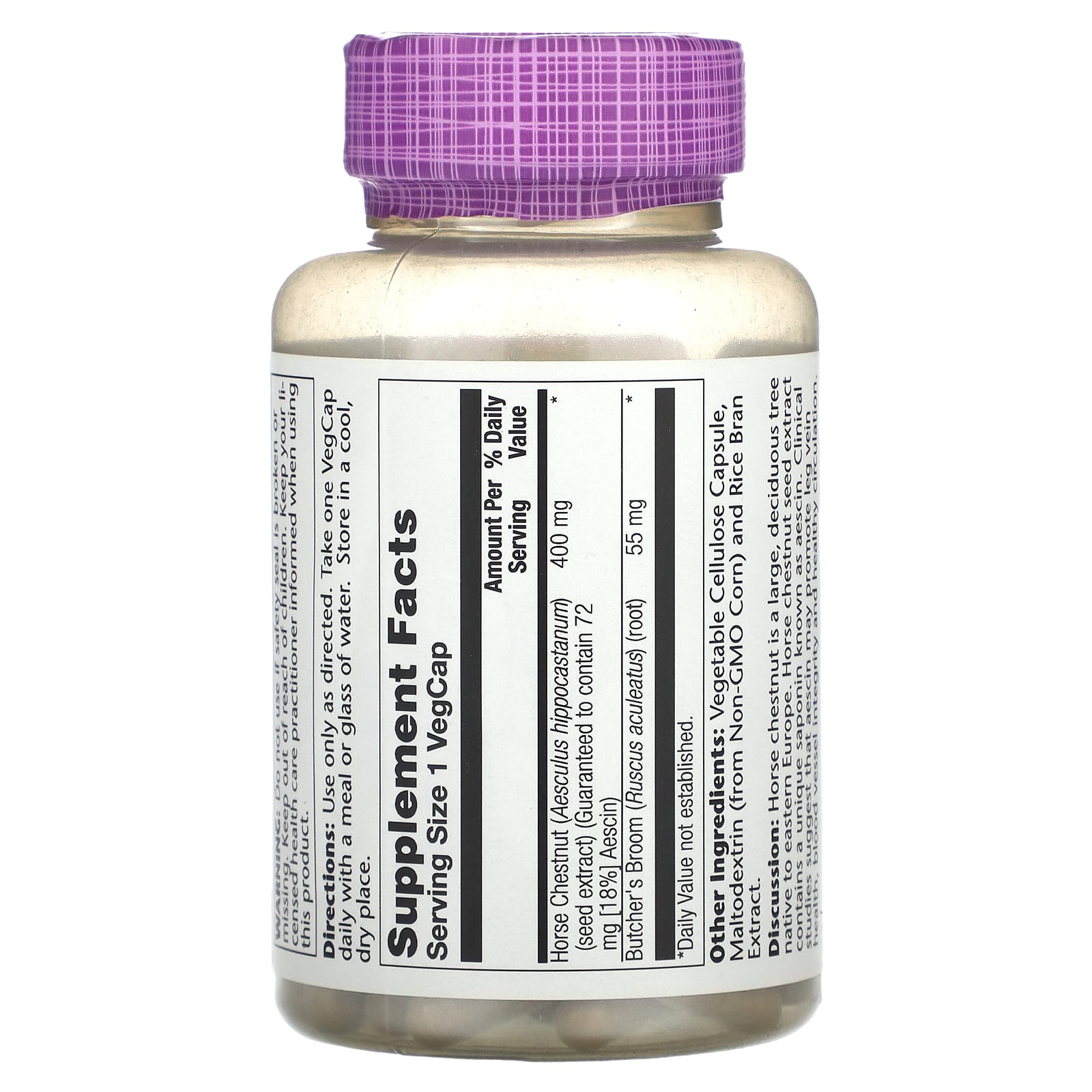 Solaray, Horse Chestnut Seed Extract, 120 VegCaps - Image 2