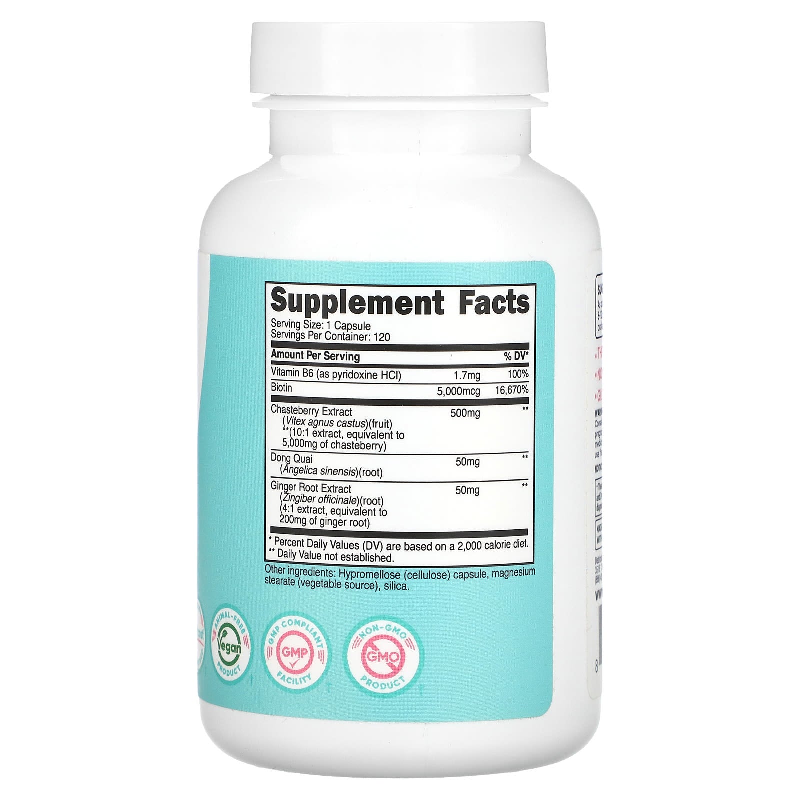 Nutricost, Women, Chasteberry with Dong Quai & Ginger Root, 5,000 mg, 120 Capsules - Image 2