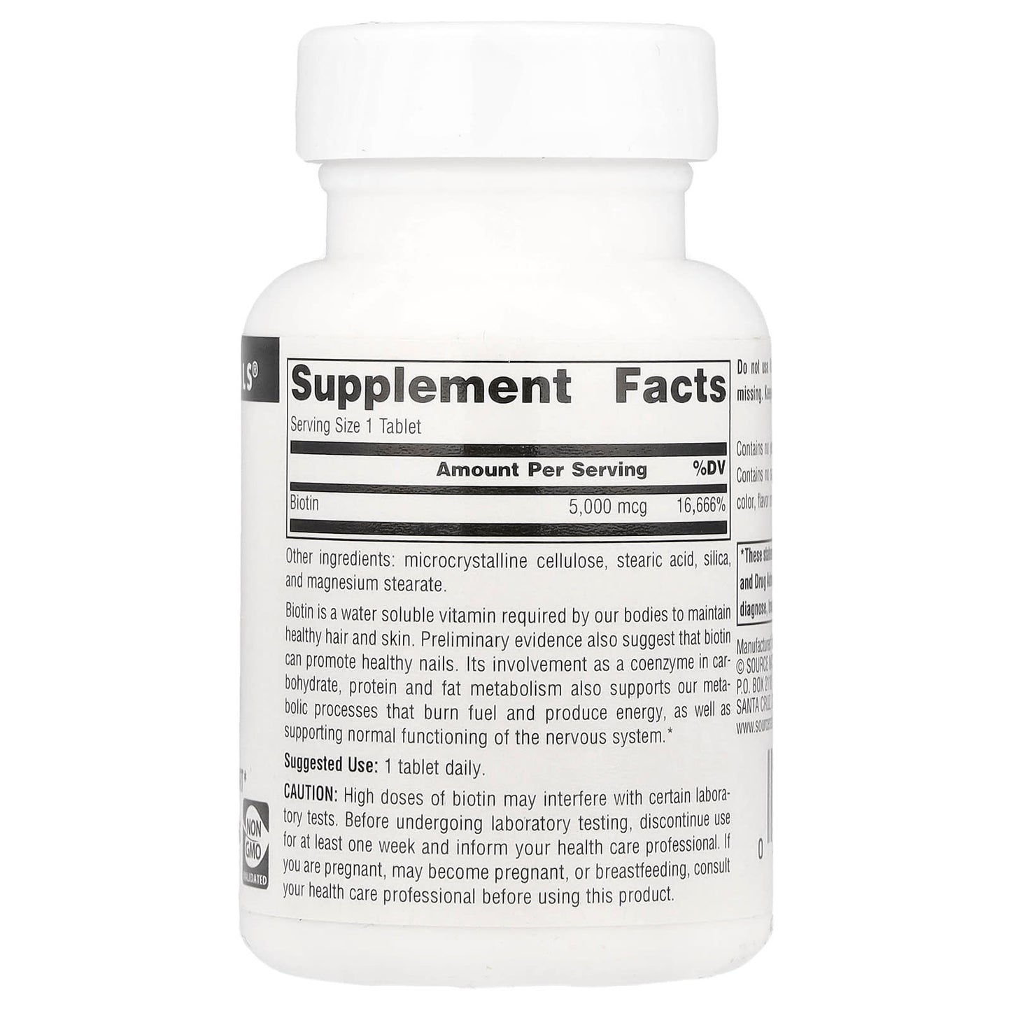 Source Naturals, Biotin, 5,000 mcg , 60 Tablets - Image 2