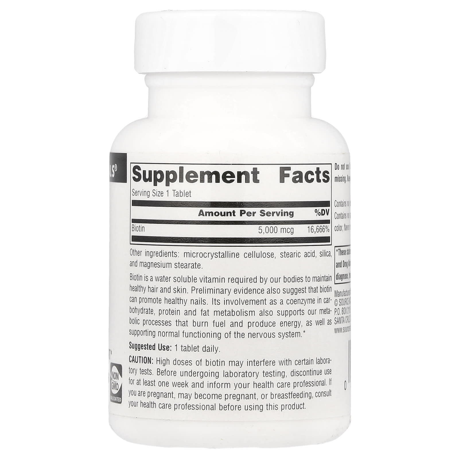 Source Naturals, Biotin, 5,000 mcg , 60 Tablets - Image 2