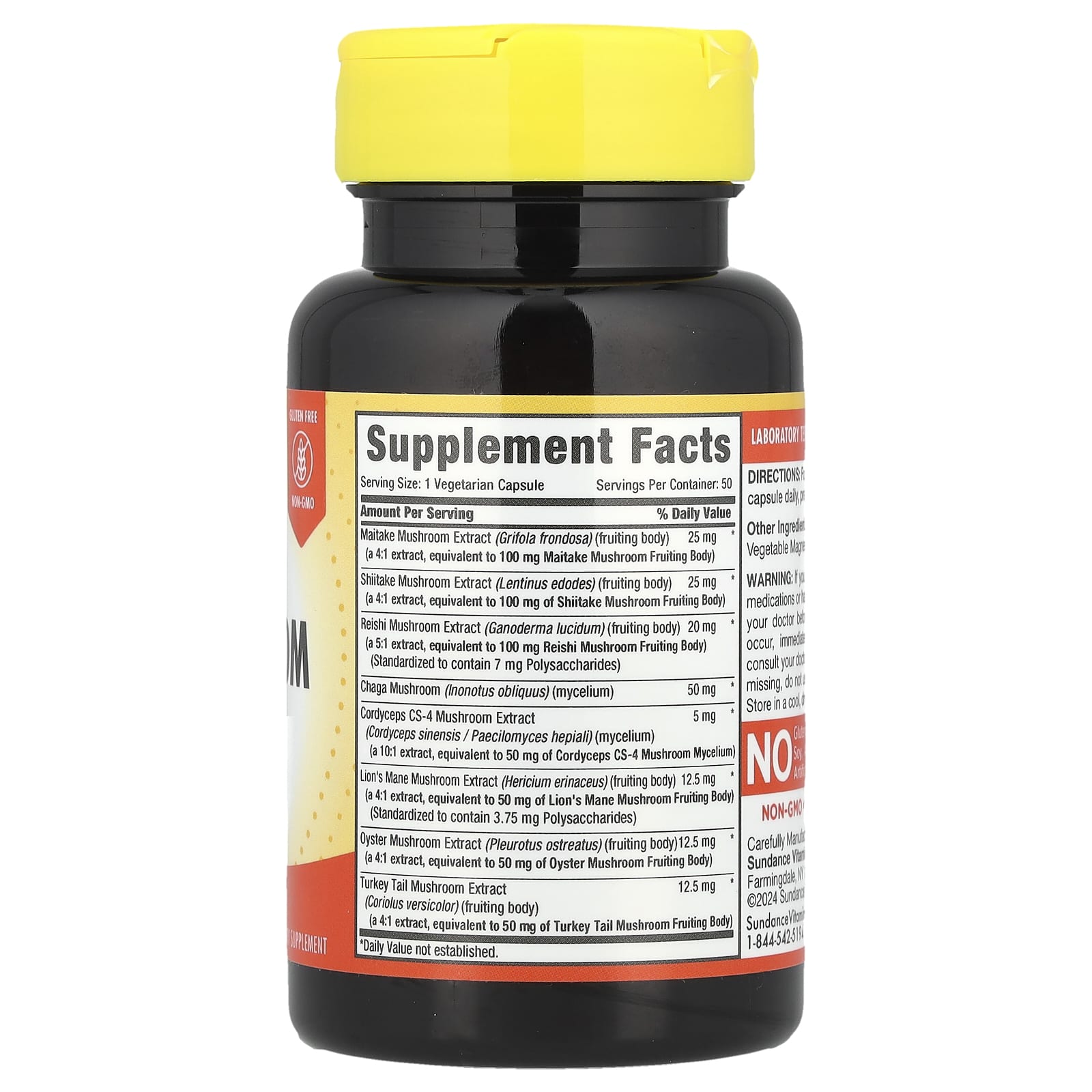 Sundance Vitamins, Power 8 Mushroom Complex, 50 Vegetarian Capsules - Image 2