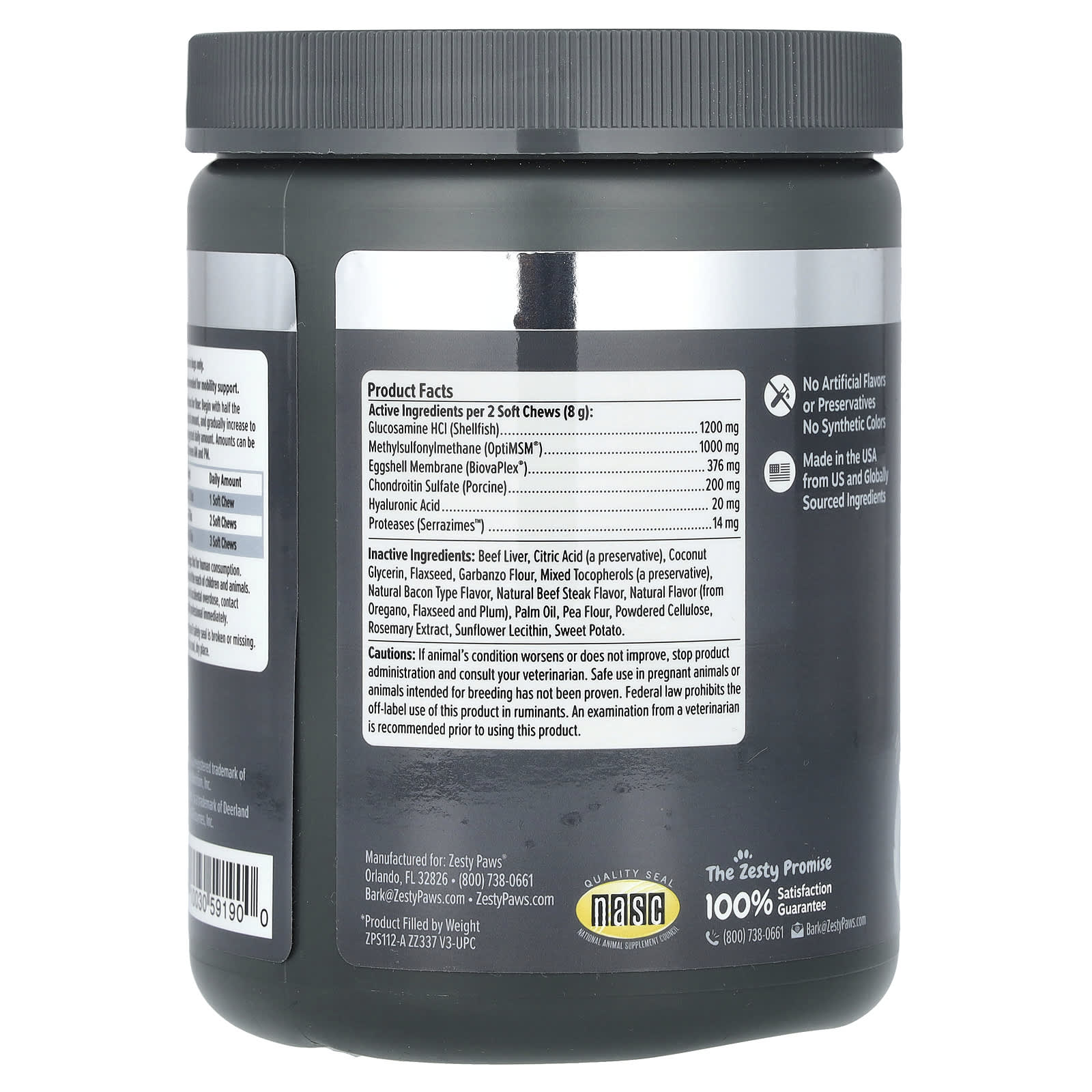 Zesty Paws, Vet Strength Hip & Joint Bites, For Dogs, All Ages, Beef & Bacon, 90 Soft Chews,12.6 oz (360 g) - Image 2