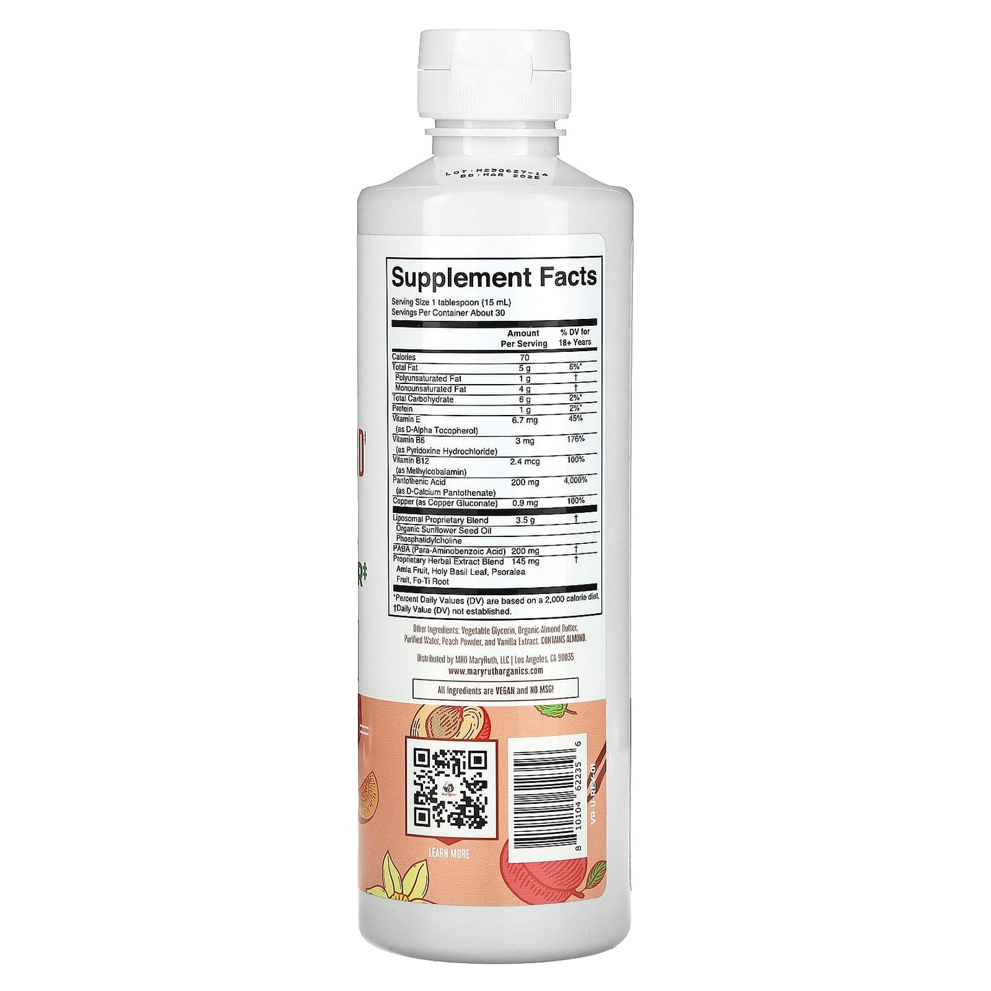 MaryRuth's, Gray Guard, Liposomal, Peach Vanilla, 15.22 fl oz (450 ml) - Image 2
