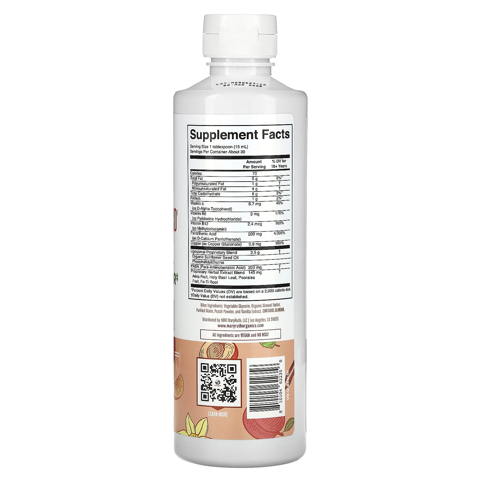 MaryRuth's, Gray Guard, Liposomal, Peach Vanilla, 15.22 fl oz (450 ml) - Image 2