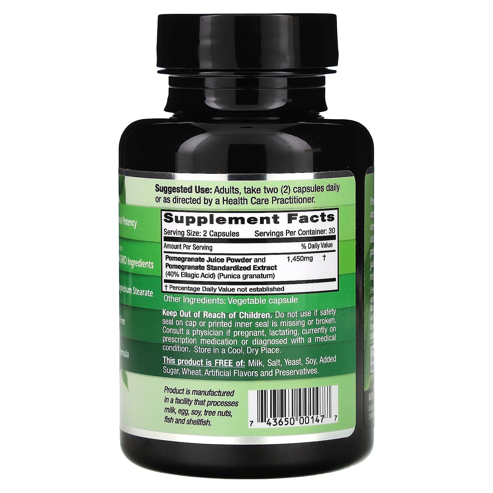 Pomegranate 725mg with 40% Ellagic Acid - Non-GMO & Vegan Formula - Image 2