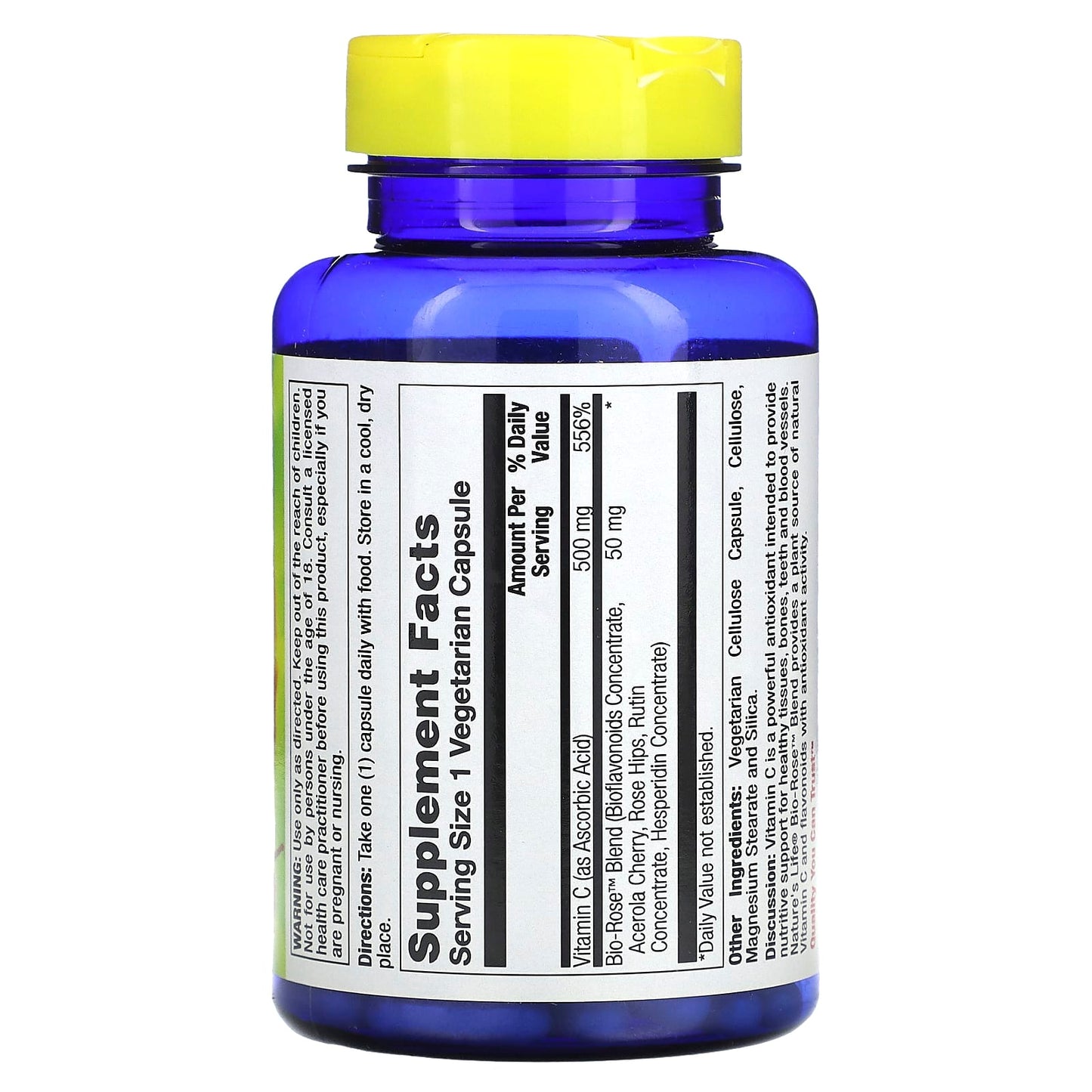 Nature's Life, Vitamin C, 500 mg, 100 Vegetarian Capsules - Image 2