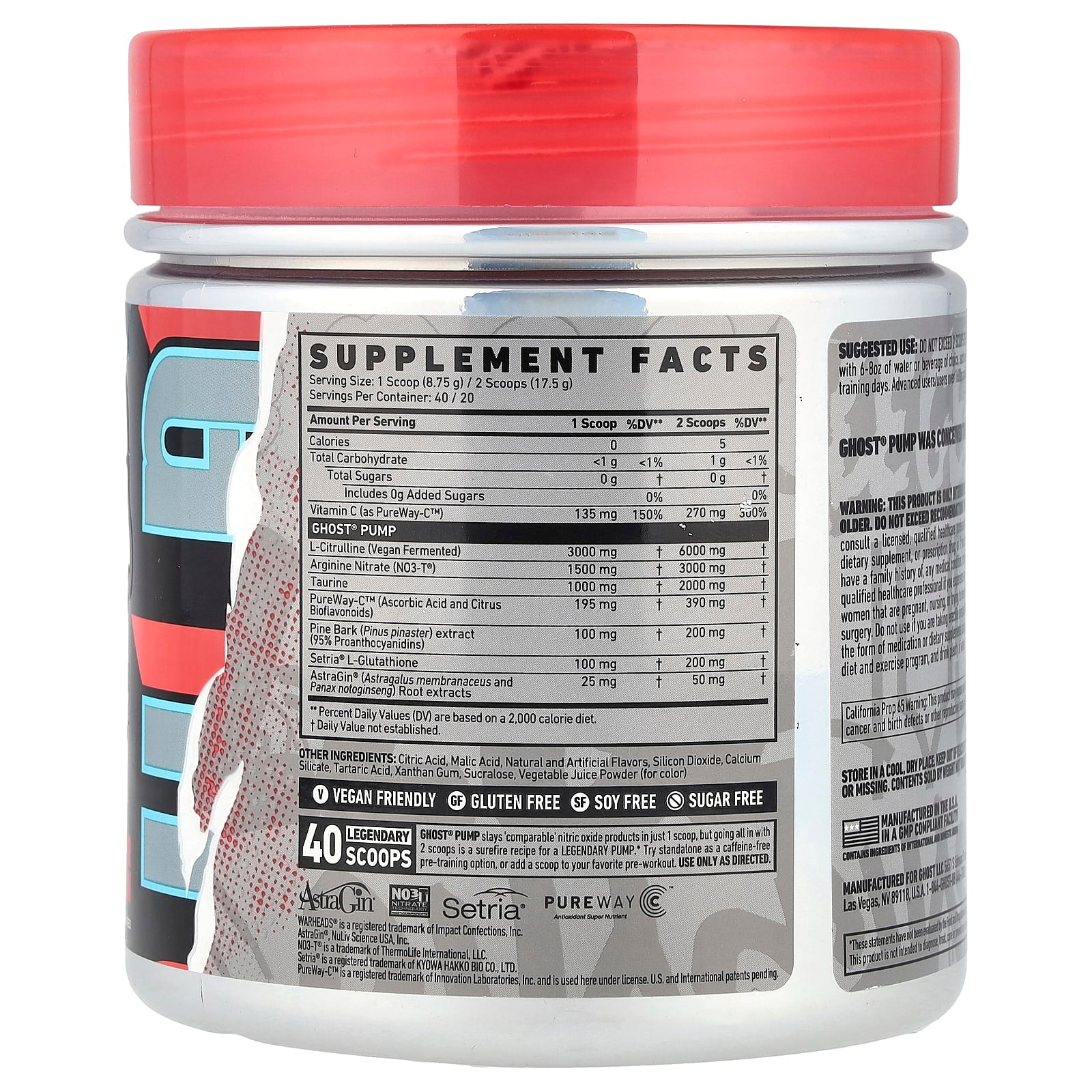 Ghost Pump - Pre-Workout Nitric Oxide Booster 12.3 oz - Image 2