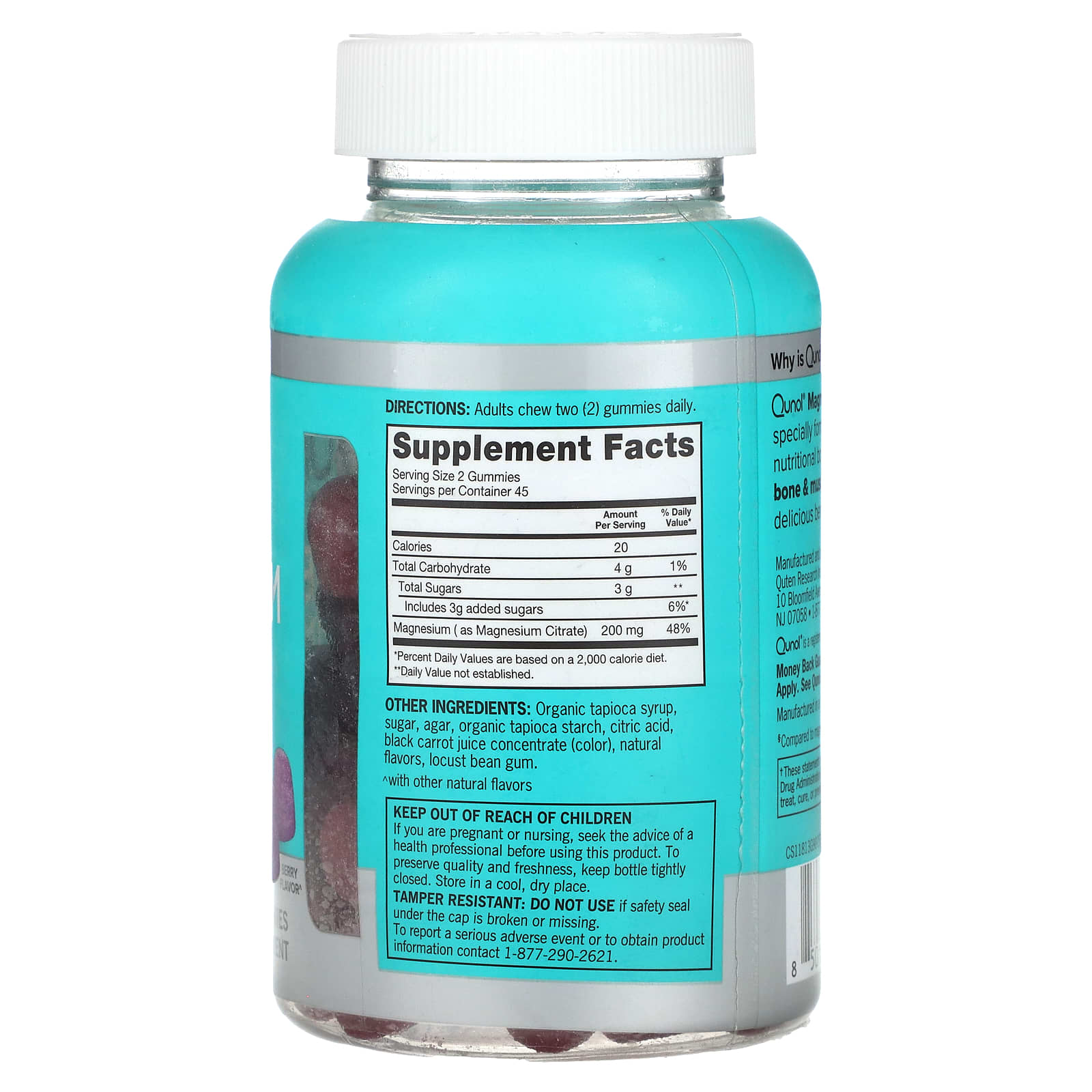 Qunol, Magnesium Gummies, Berry, 90 Gummies (100 mg per Gummy) - Image 2