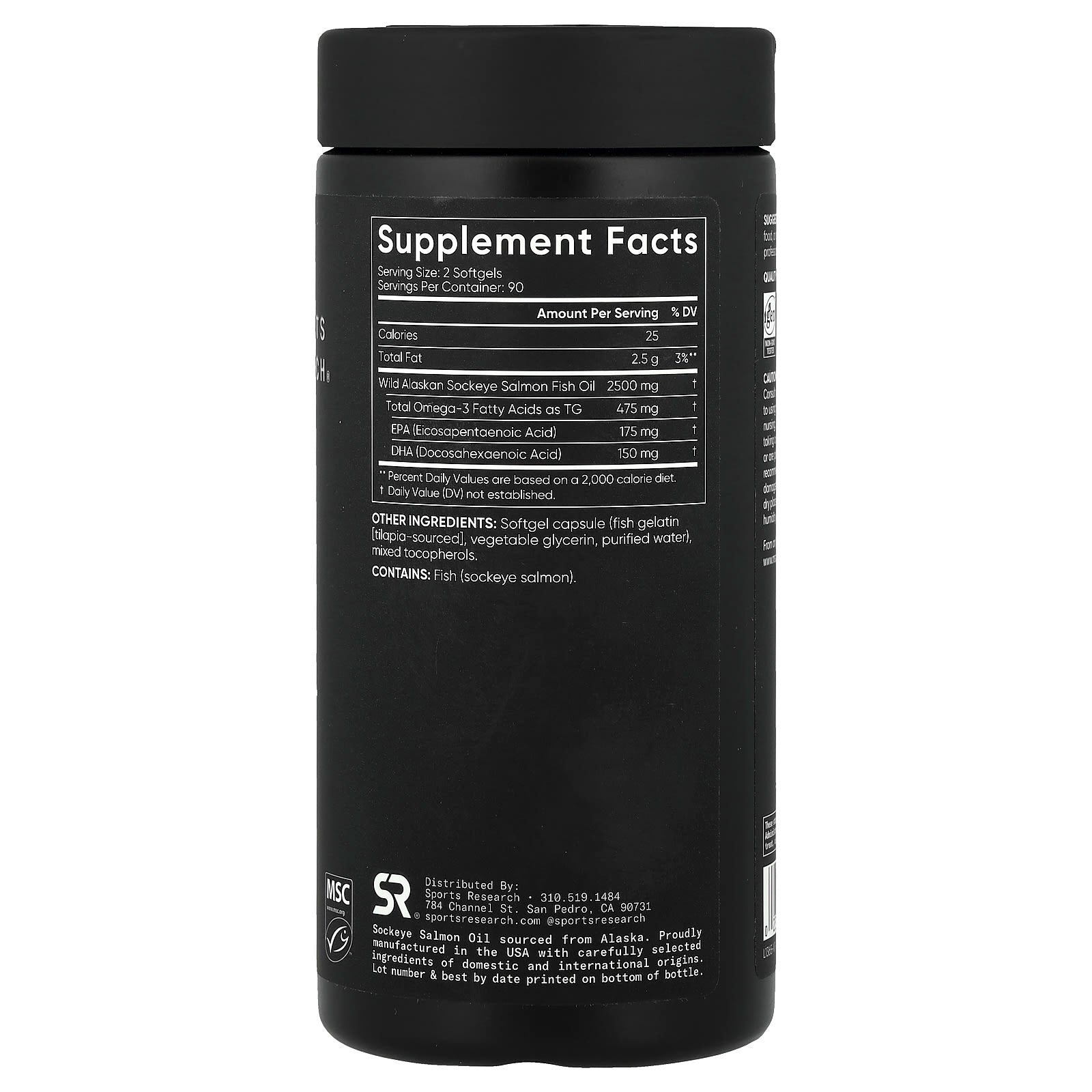 Sports Research, Alaskan Omega-3 Salmon Oil, Wild Caught Sockeye, 180 Softgels - Image 2