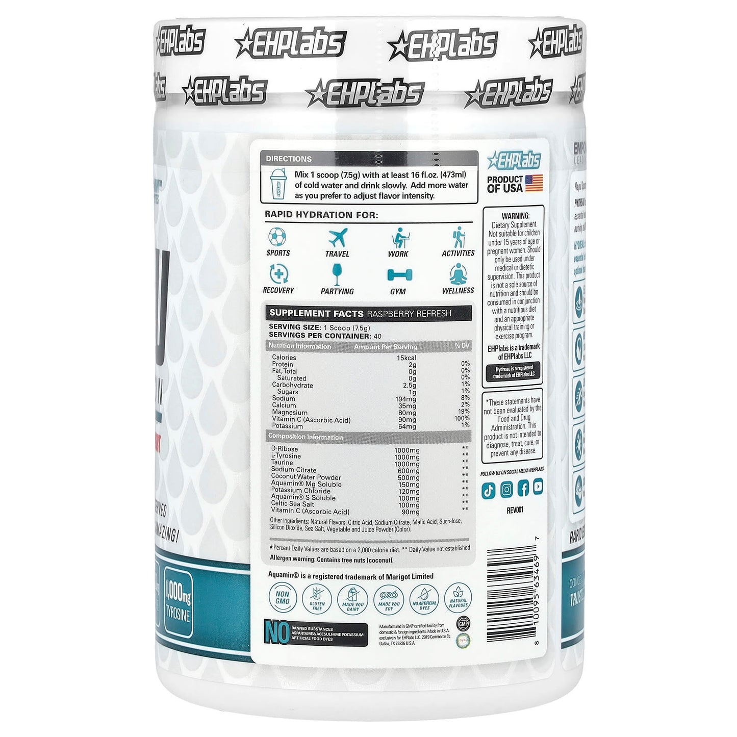 EHPlabs Hydreau Rapid Hydration Electrolyte Supplement - Image 2