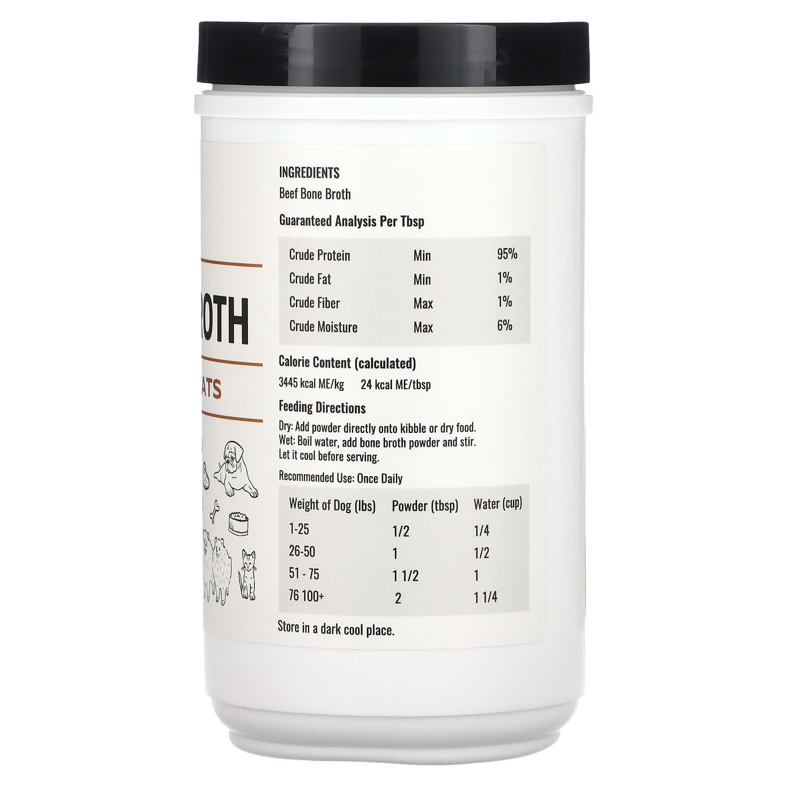 Left Coast Performance, Grass Fed, Beef Bone Broth, For Dogs and Cats, 8 oz (227 g) - Image 2