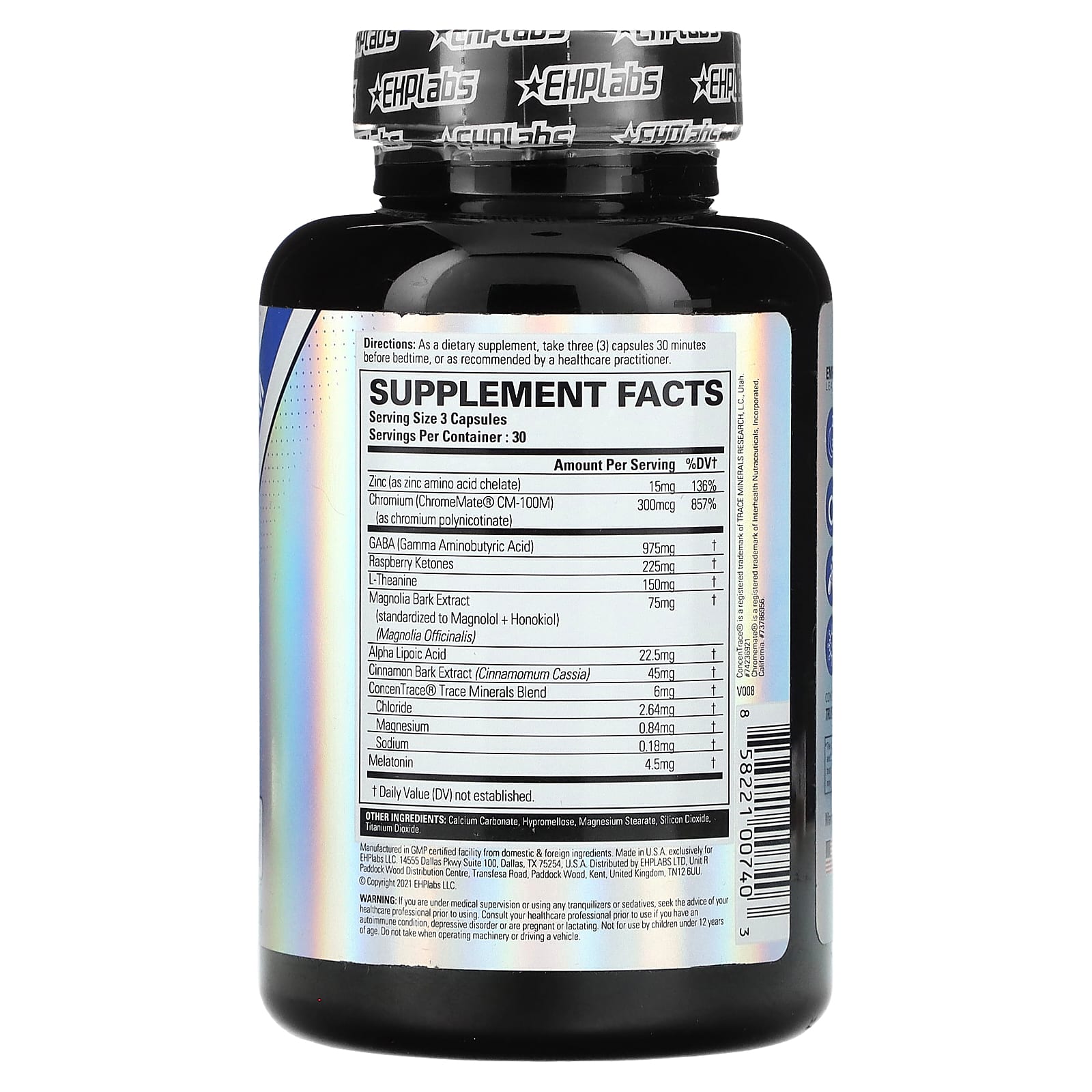 EHPlabs Oxyrem Men's Deep Sleep & Weight Loss Supplement 90 Capsules - Image 2