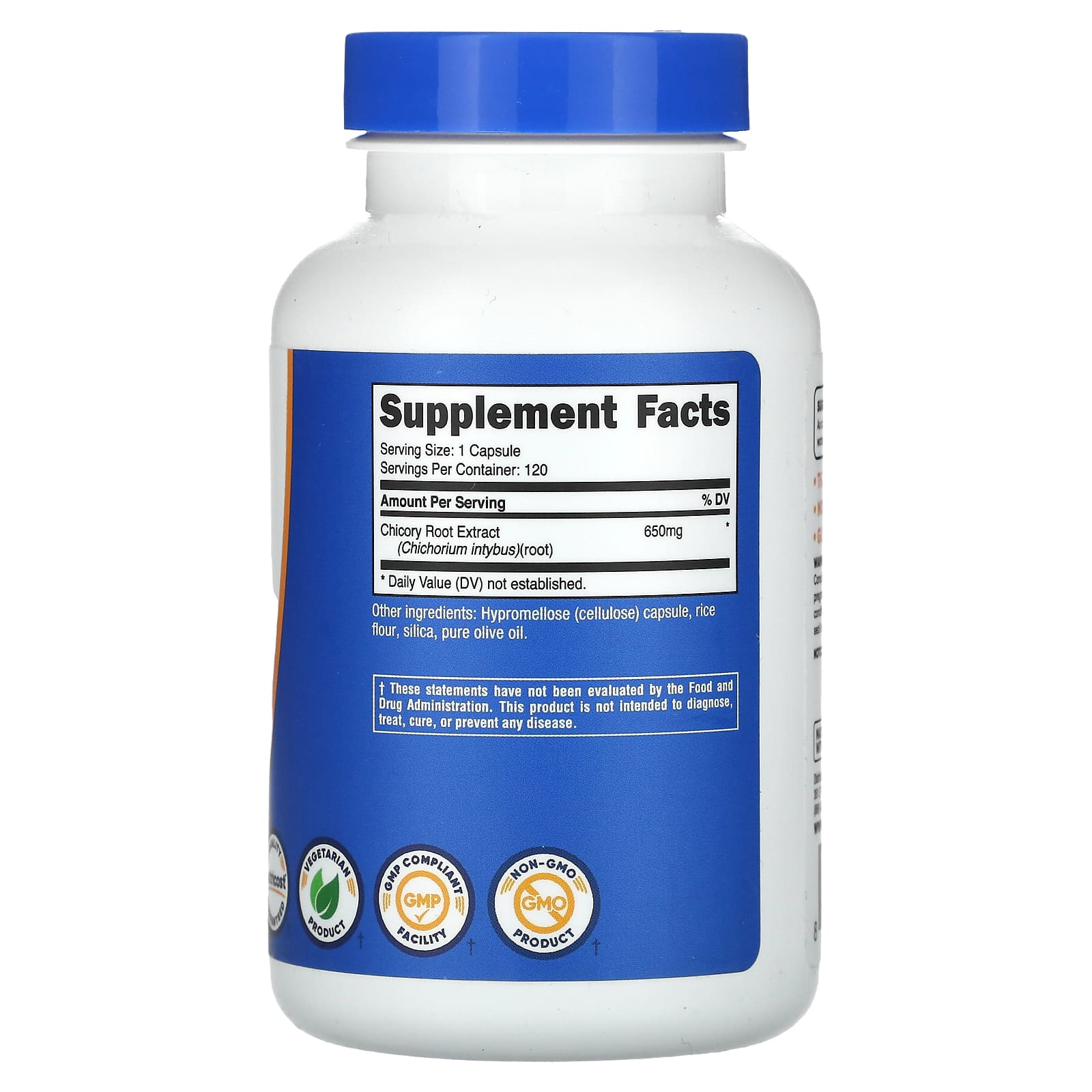 Nutricost, Chicory Root, 650 mg, 120 Capsules - Image 2