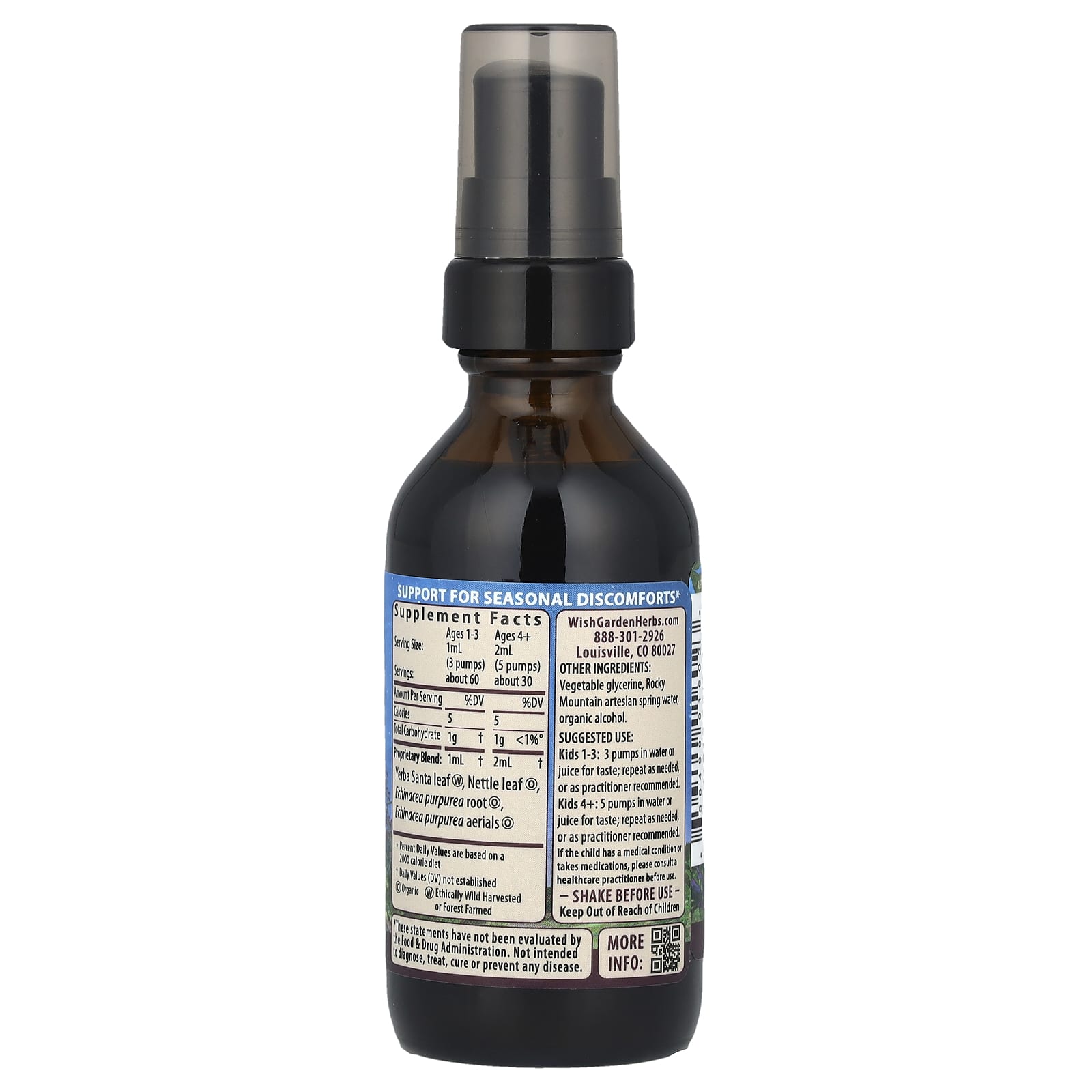 WishGarden Herbs, Kids, Kick-It™ Allergy Seasonal Rescue, 2 fl oz (59 ml) - Image 2