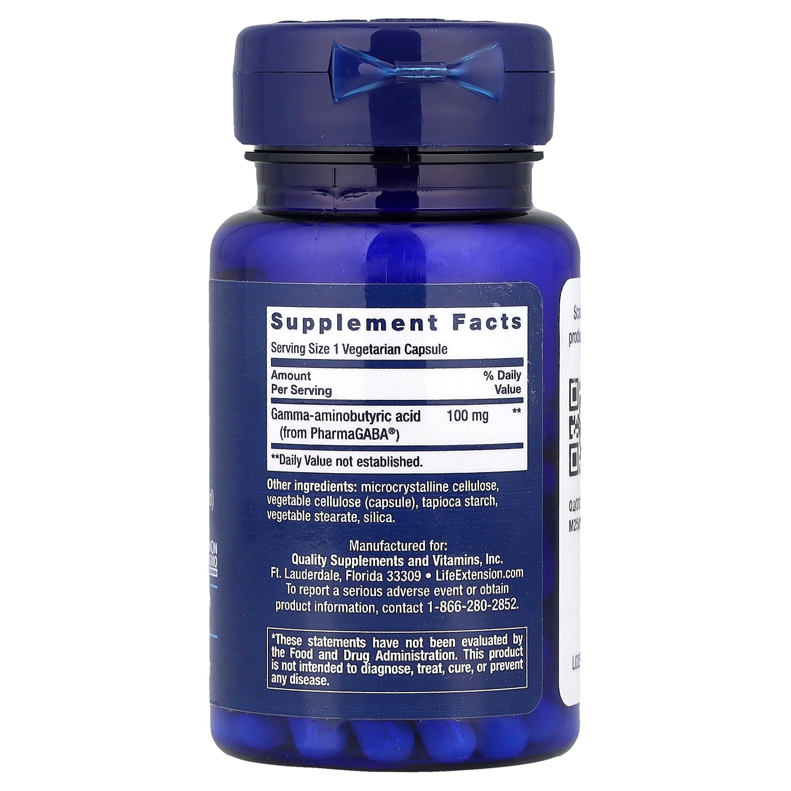 Life Extension, GABA, 60 Vegetarian Capsules - Image 2