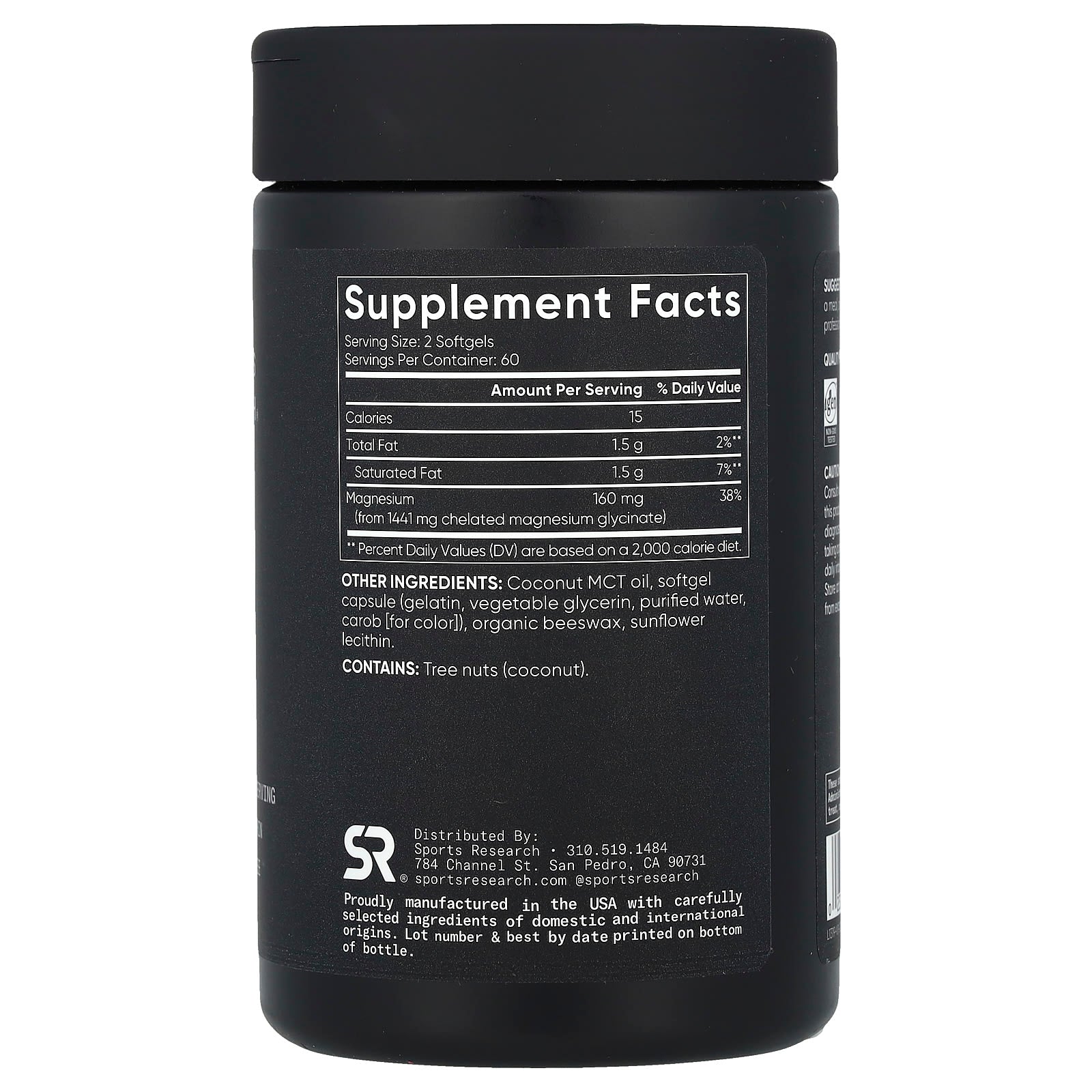 Sports Research, Magnesium Glycinate, 120 Softgels (80 mg per Softgel) - Image 2