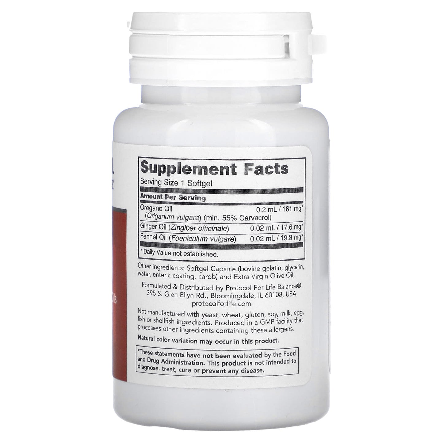 Protocol for Life Balance, Oregano Oil with Ginger and Fennel Oils, 90 Softgels - Image 2