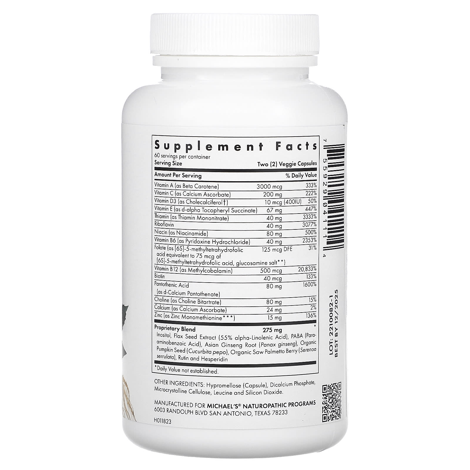 Michael's Health, Teen Boys Multivitamin, 120 Vegetarian Capsules - Image 2