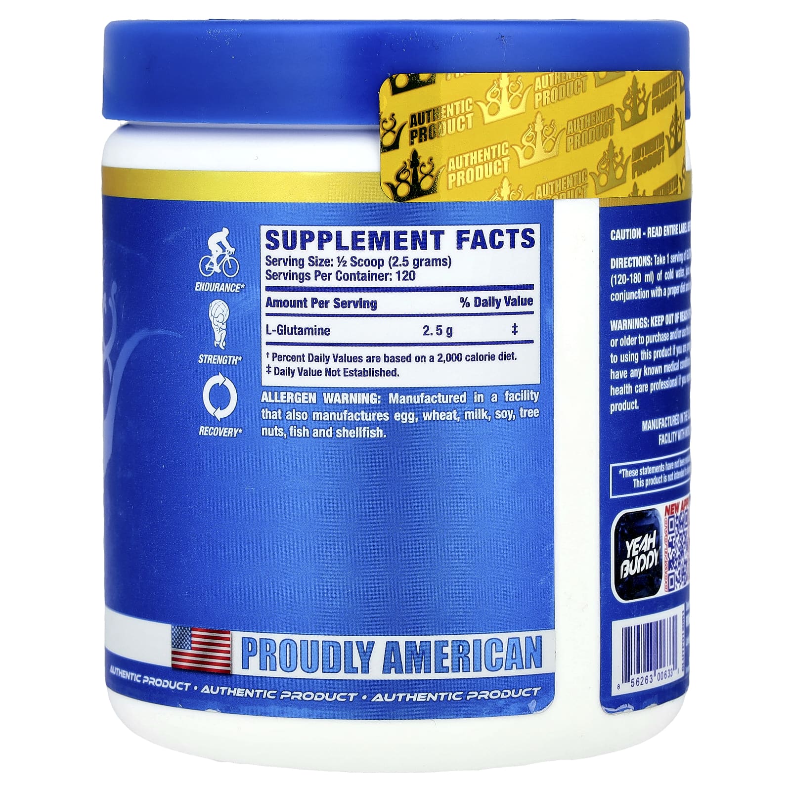 Ronnie Coleman, Vital Edition, Glutamine XS™ Powder, Unflavored, 10.6 oz (300 g) - Image 2