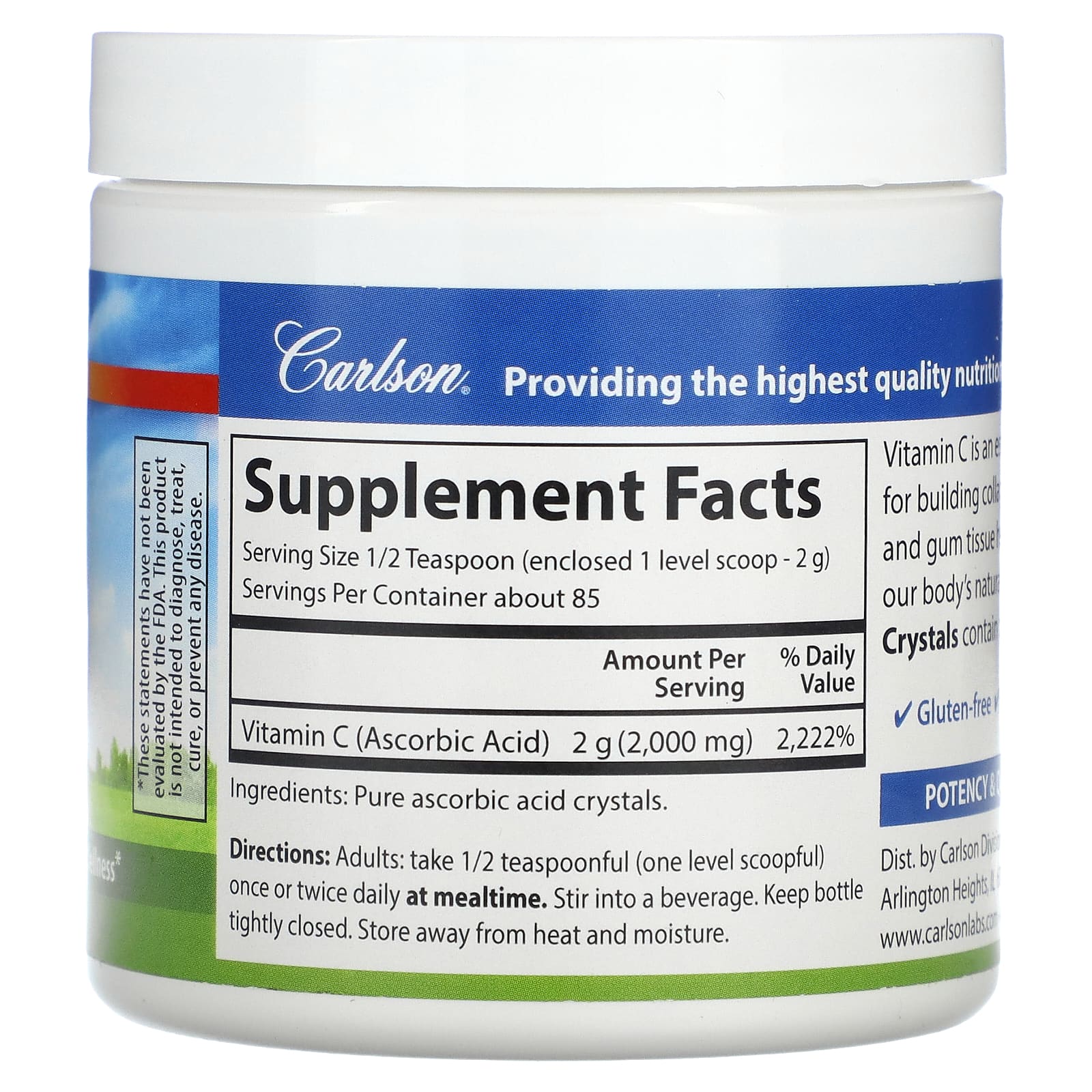 Boost Immunity with Pure Vitamin C Crystals by Carlson - Image 2
