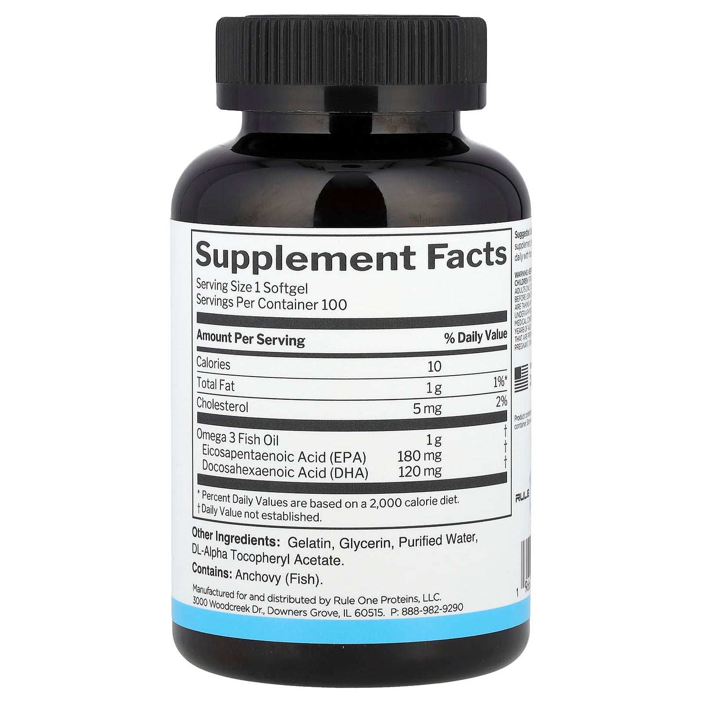 Rule One Proteins, Fish Oil, 1 g, 100 Softgels - Image 2