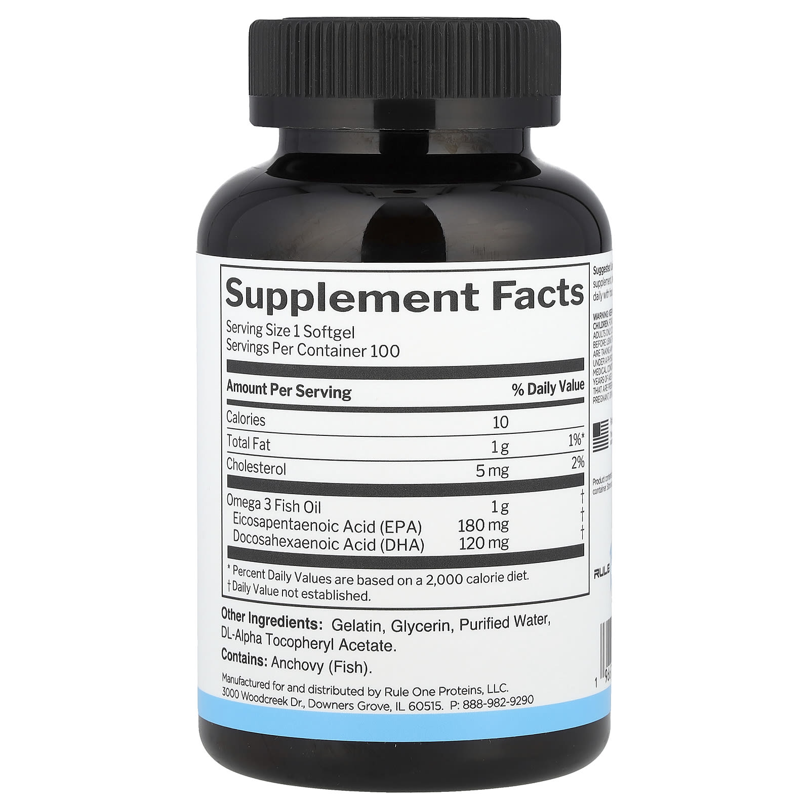 Rule One Proteins, Fish Oil, 1 g, 100 Softgels - Image 2