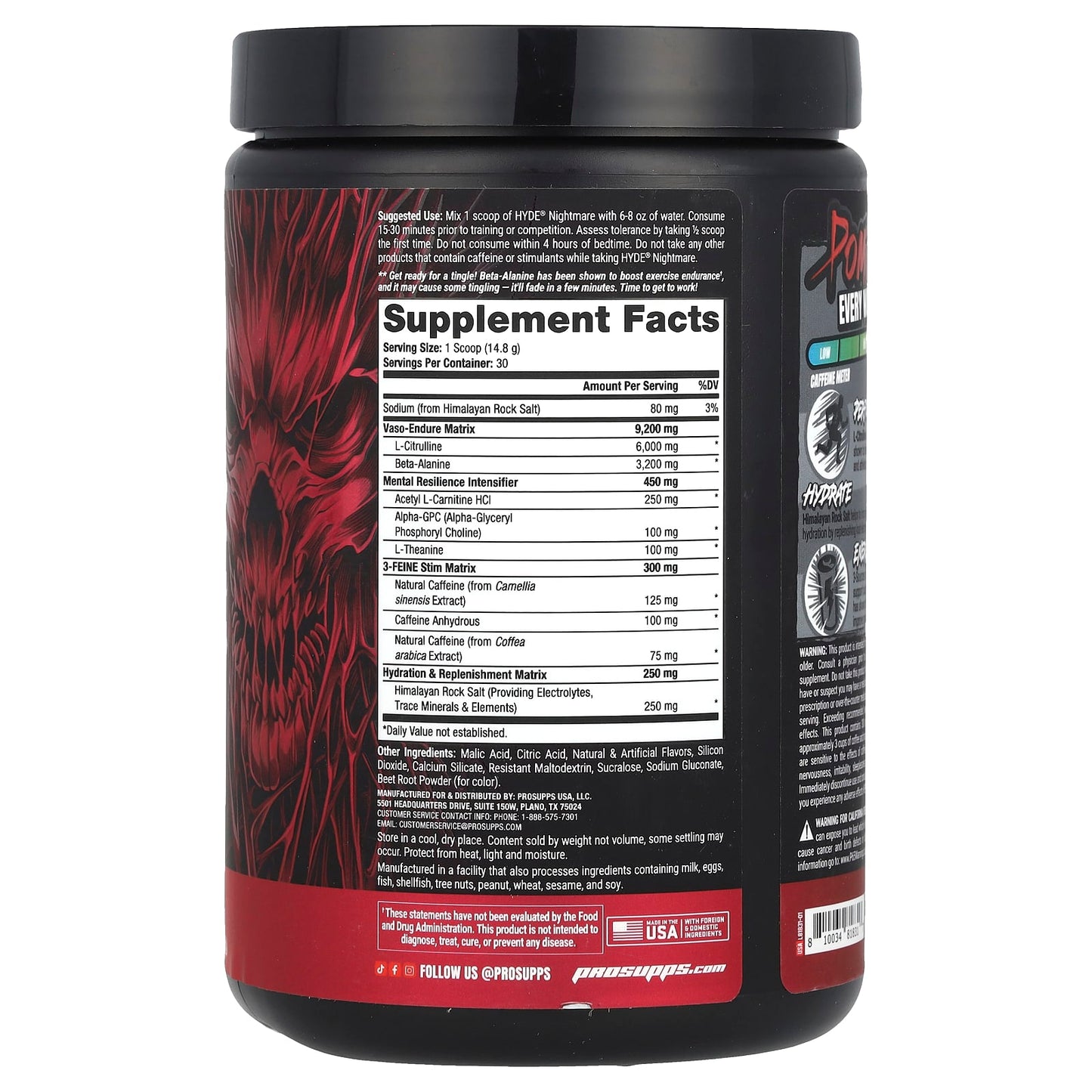ProSupps, HYDE® Nightmare, Intense Energy Pre-Workout, Dragon Fruit, 15.7 oz (444 g) - Image 2
