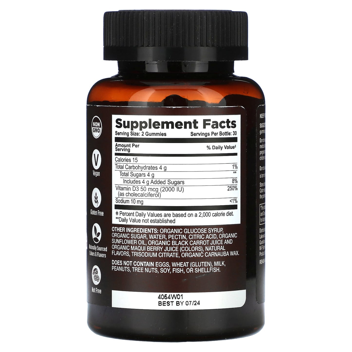 YumVs, Strong Earth Organic Gummies, Vitamin D3, Strawberry Raspberry, 60 Gummies (1,000 IU per Gummy) - Image 2